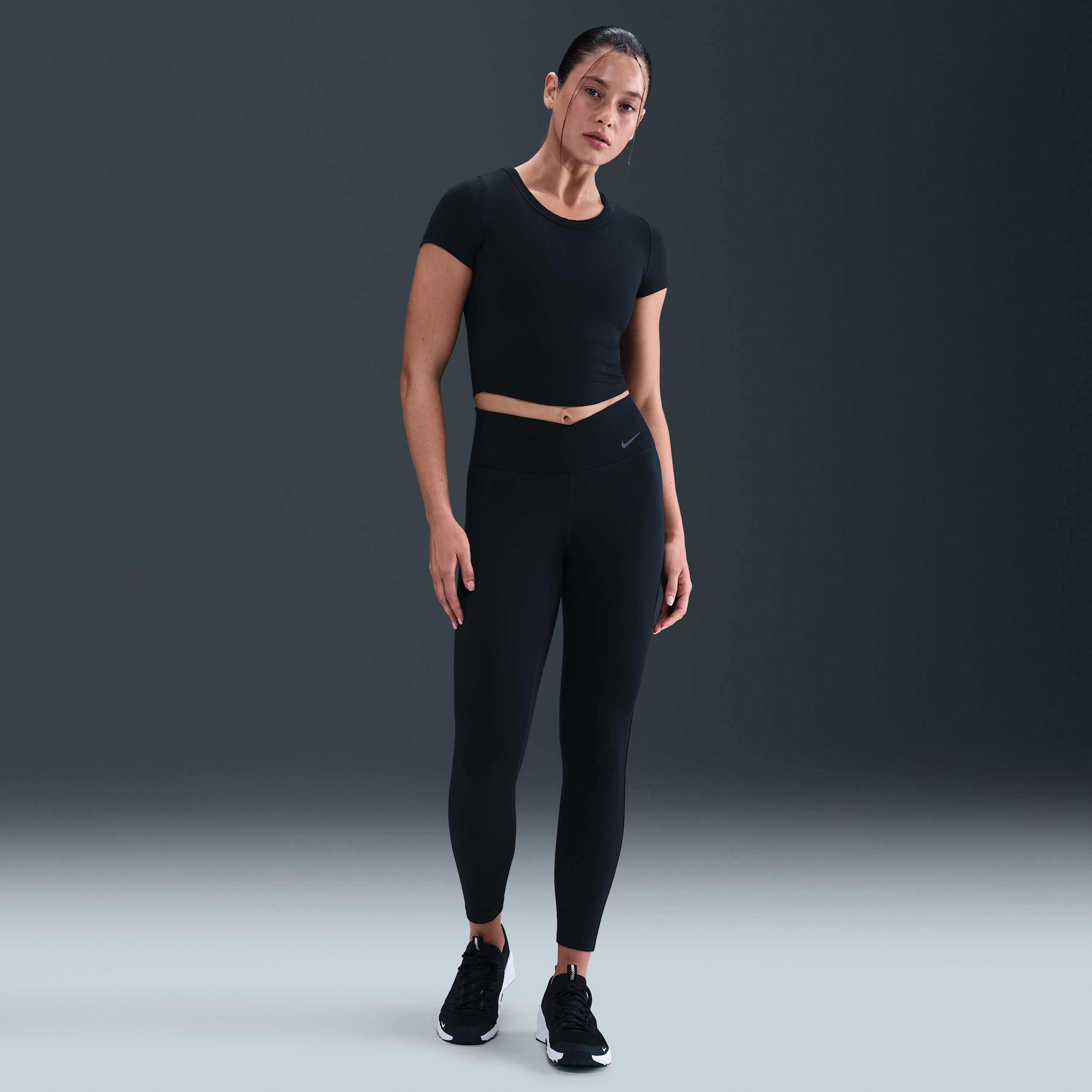 Thumbnail - Nike One 7/8-Leggings mit hohem Bund (Damen) - Schwarz