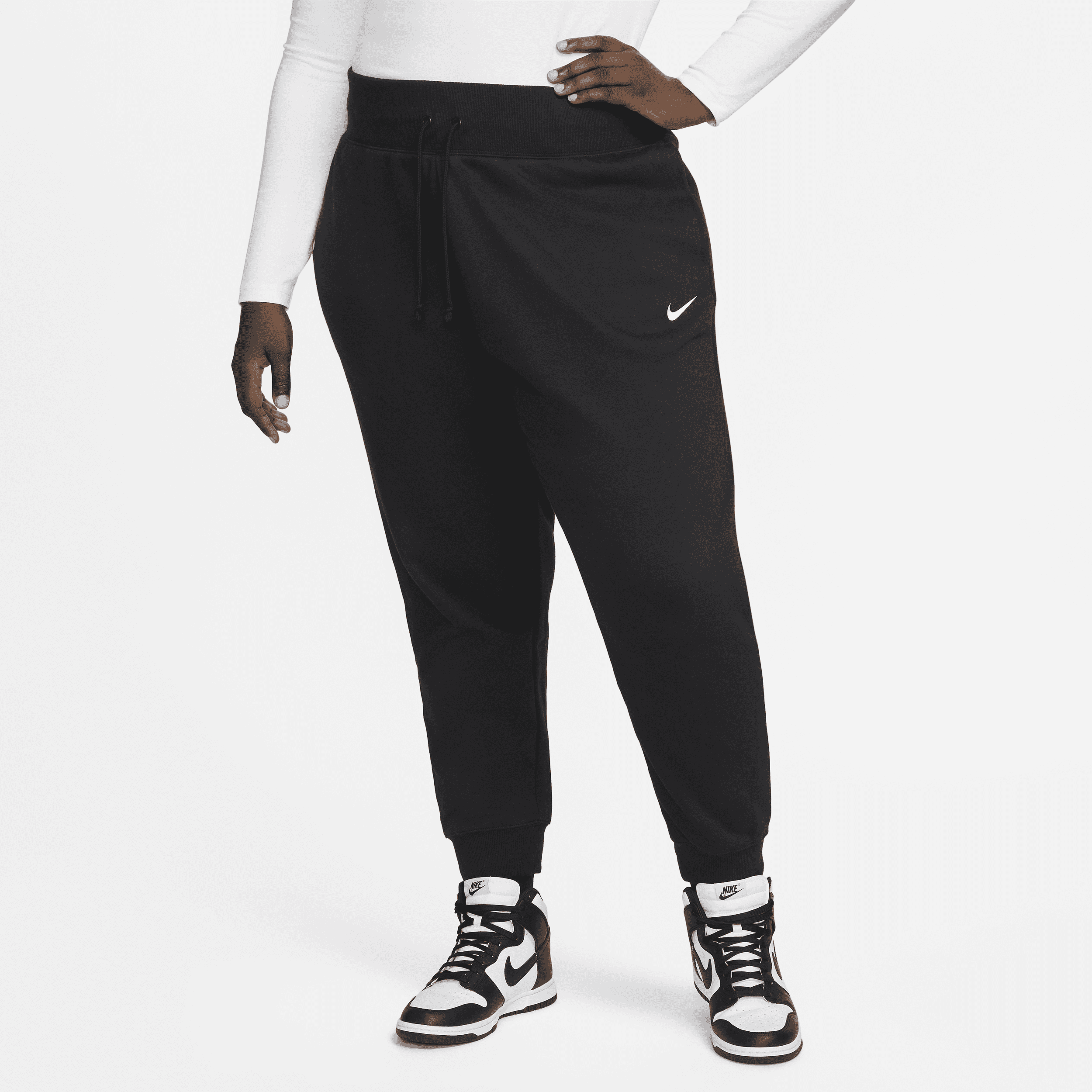 Nike Sportswear Phoenix Fleece Joggingbroek met hoge taille voor dames (Plus Size) Zwart