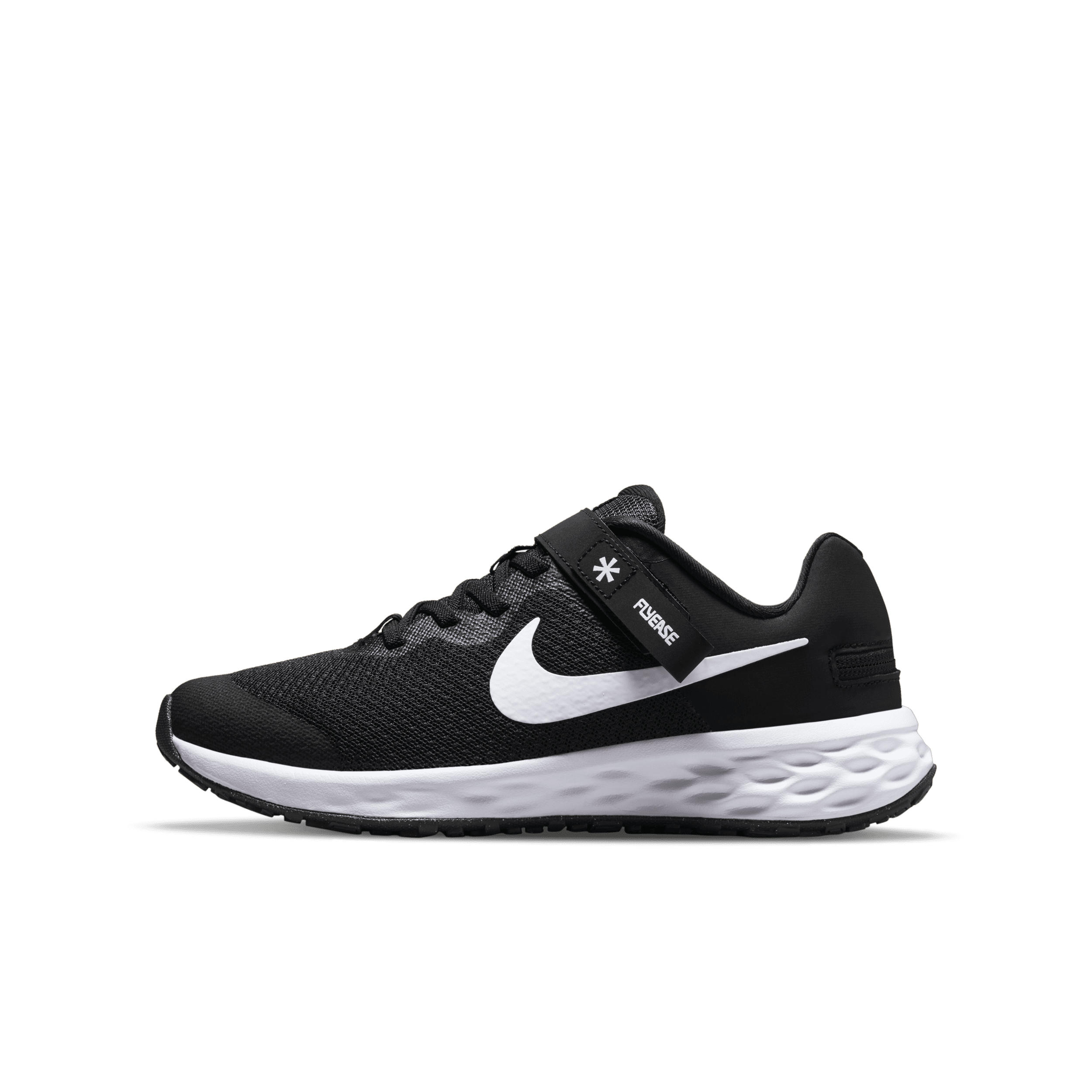 Image of Nike Revolution 6 FlyEase Eenvoudig aan en uit te trekken hardloopschoenen voor kids (straat) - Zwart