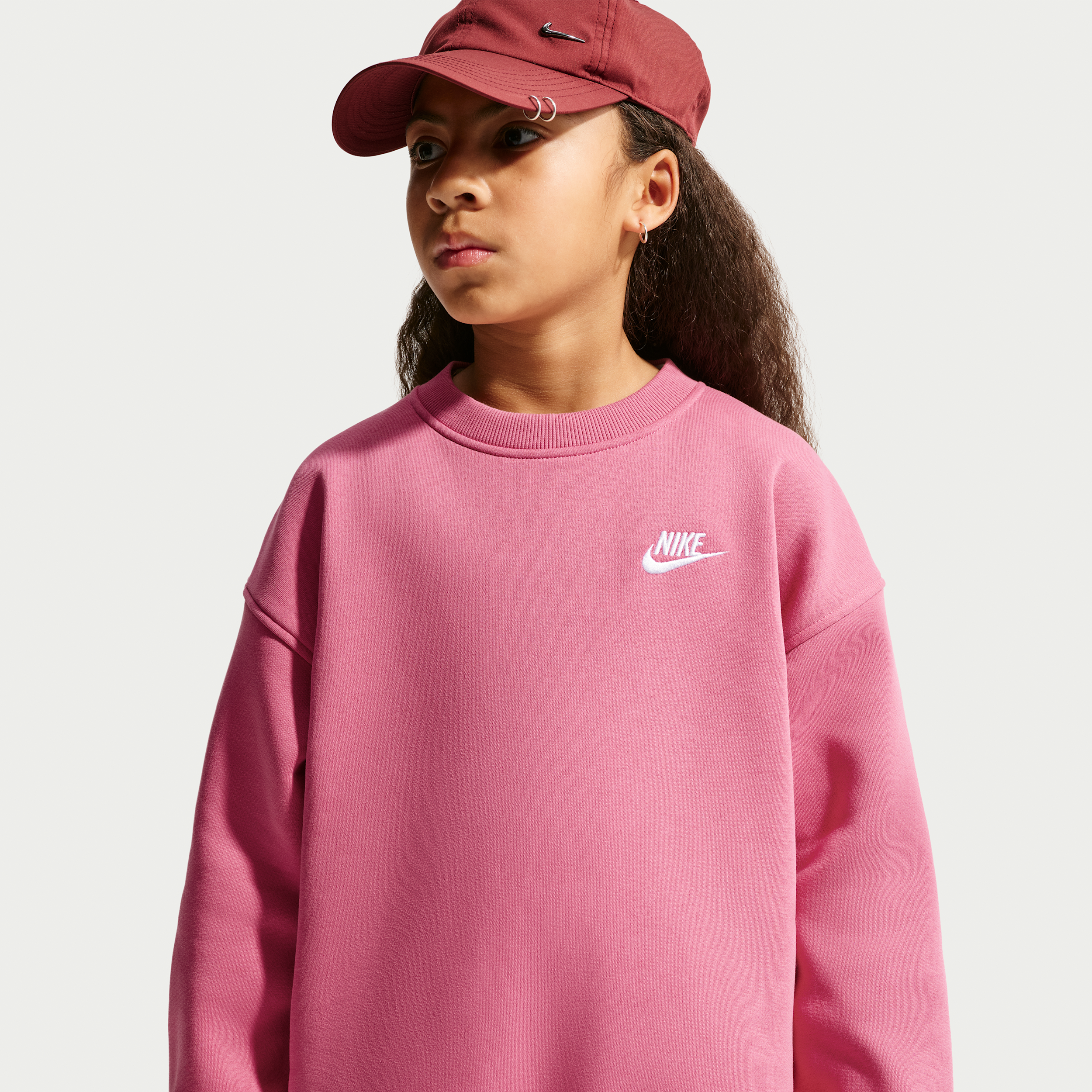 Felpa oversize Nike Club Fleece – Ragazzo/a - Rosa