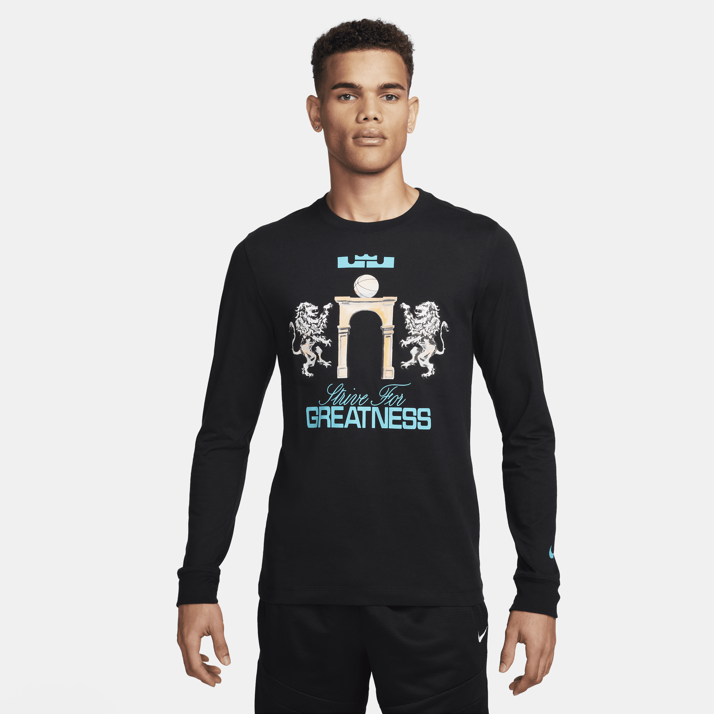 Nike LeBron T-shirt met lange mouwen voor heren Zwart