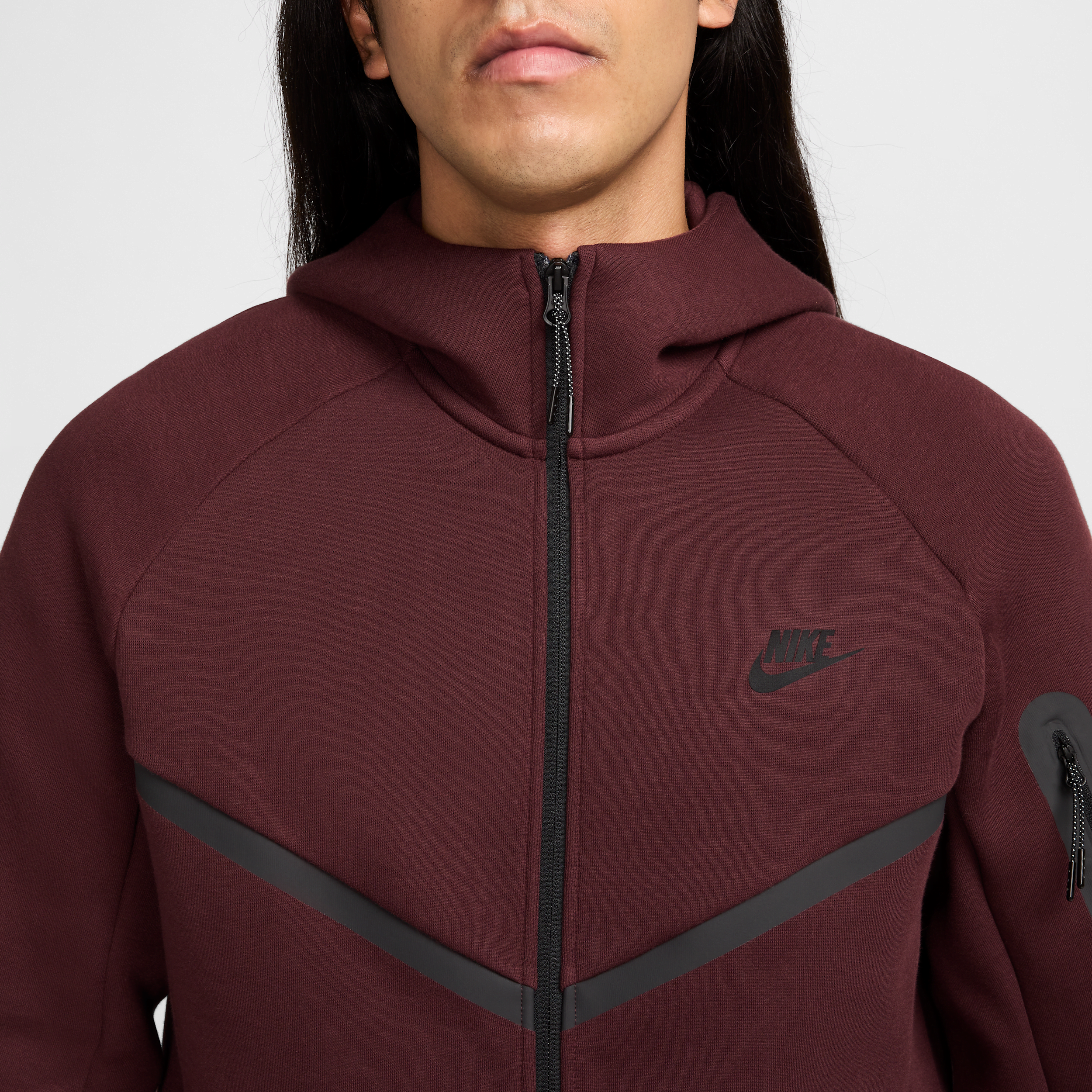 Sweat à capuche et zip Windrunner Nike Tech pour homme - Rouge