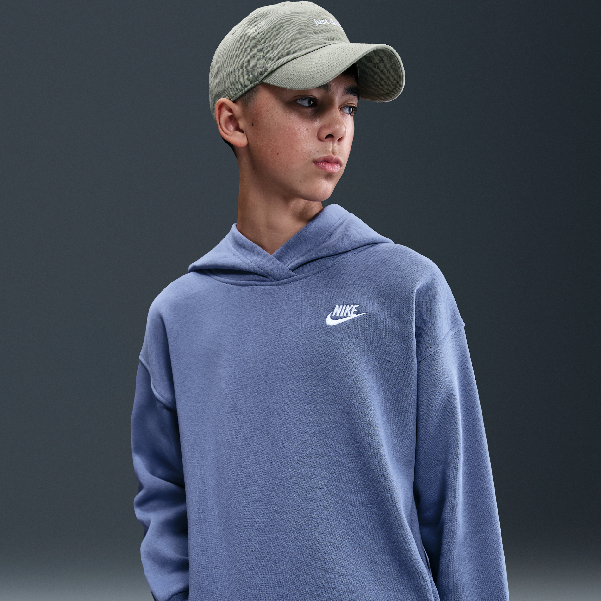 Thumbnail - Nike Club Fleece Oversize-Hoodie (ältere Kinder) - Blau