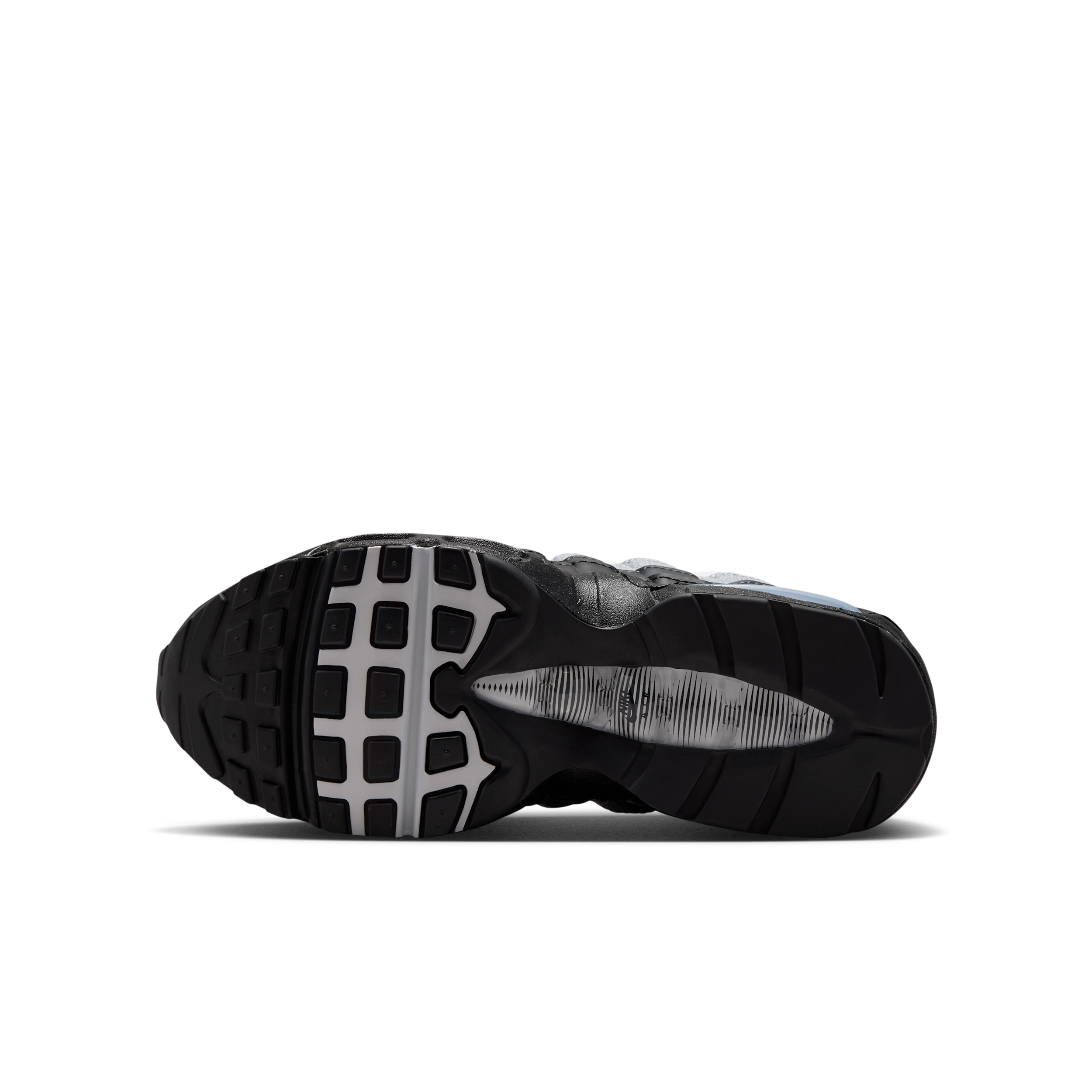 Nike Air Max 95 GS 'Big Bubble - Black White Wolf Grey' | Blue | Kid's Size 4.5 - II4130-021