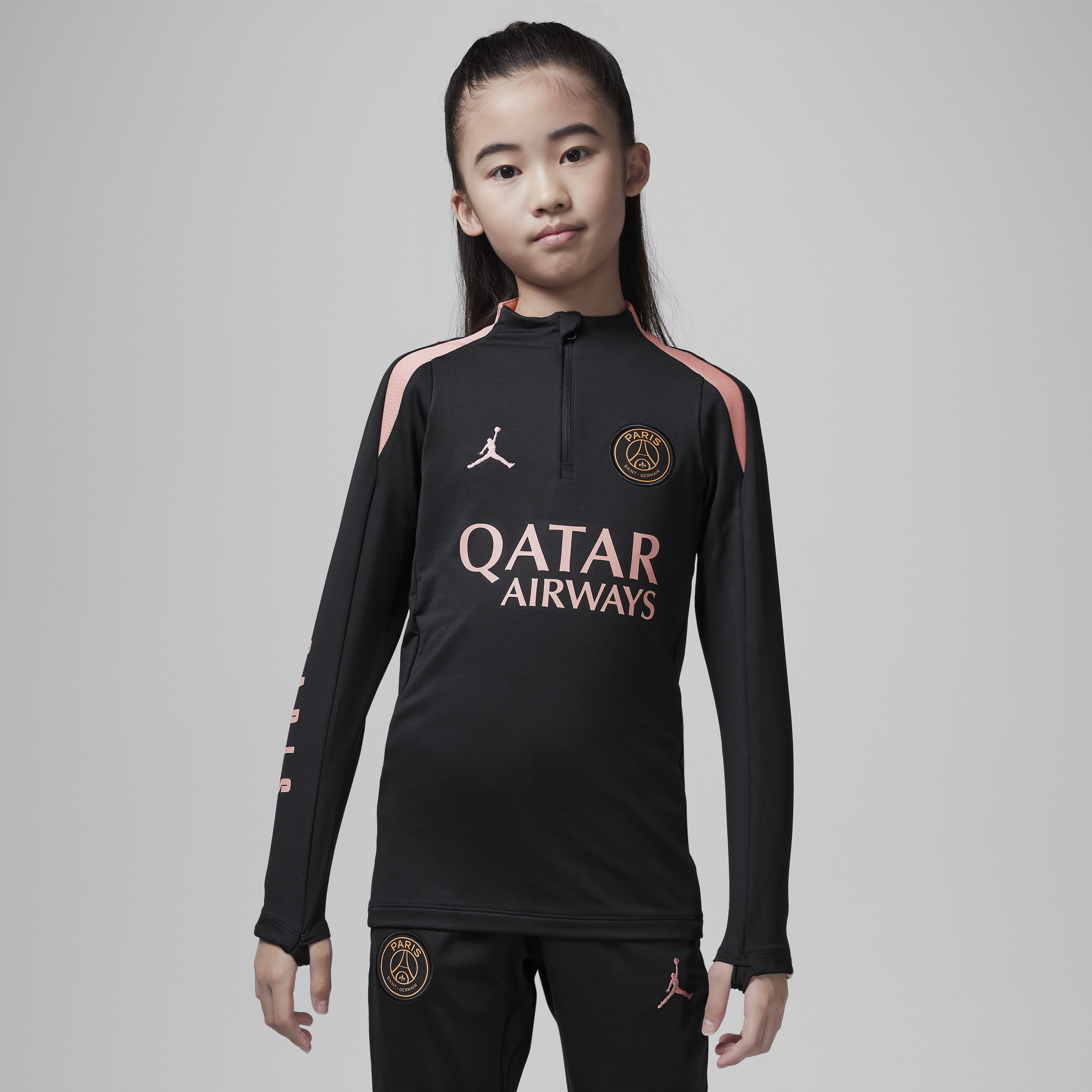 3e haut d'entraînement de foot Jordan Dri-FIT Paris Saint-Germain Strike pour ado - Noir