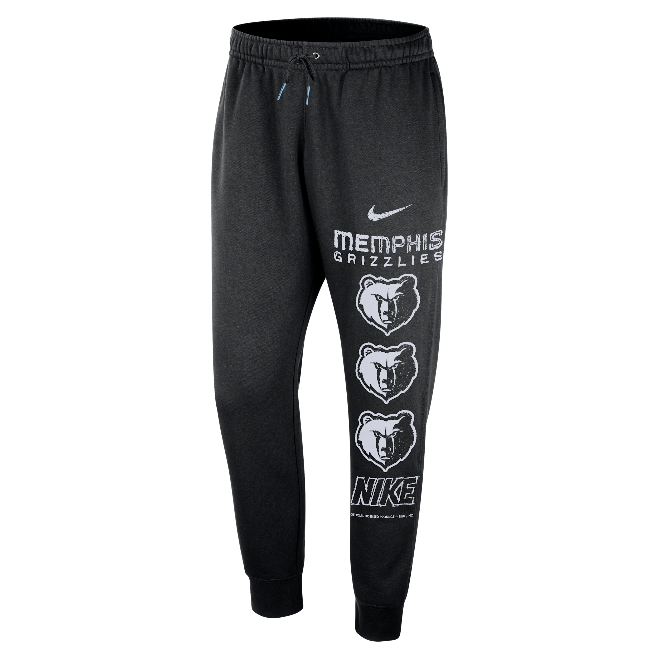 Memphis Grizzlies Courtside Mens Nike NBA Club Fleece Joggers - Black - Cotton/Polyester