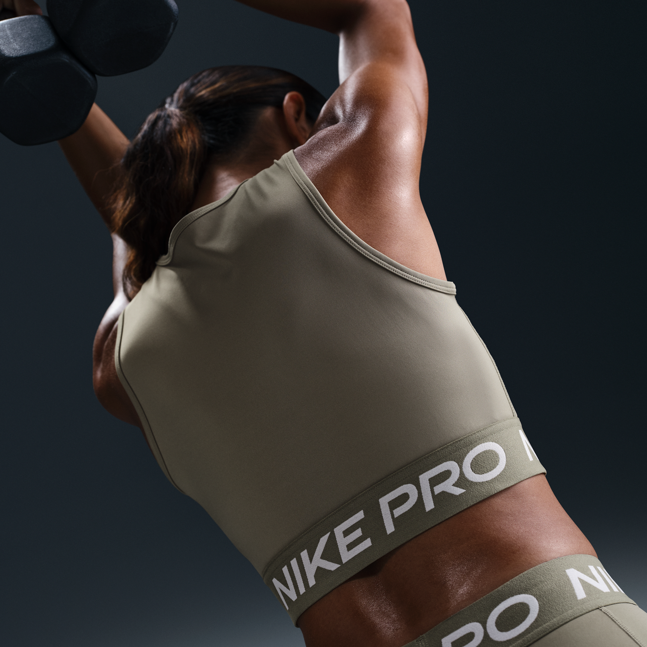 Débardeur court Nike Pro Dri-FIT pour femme - Vert