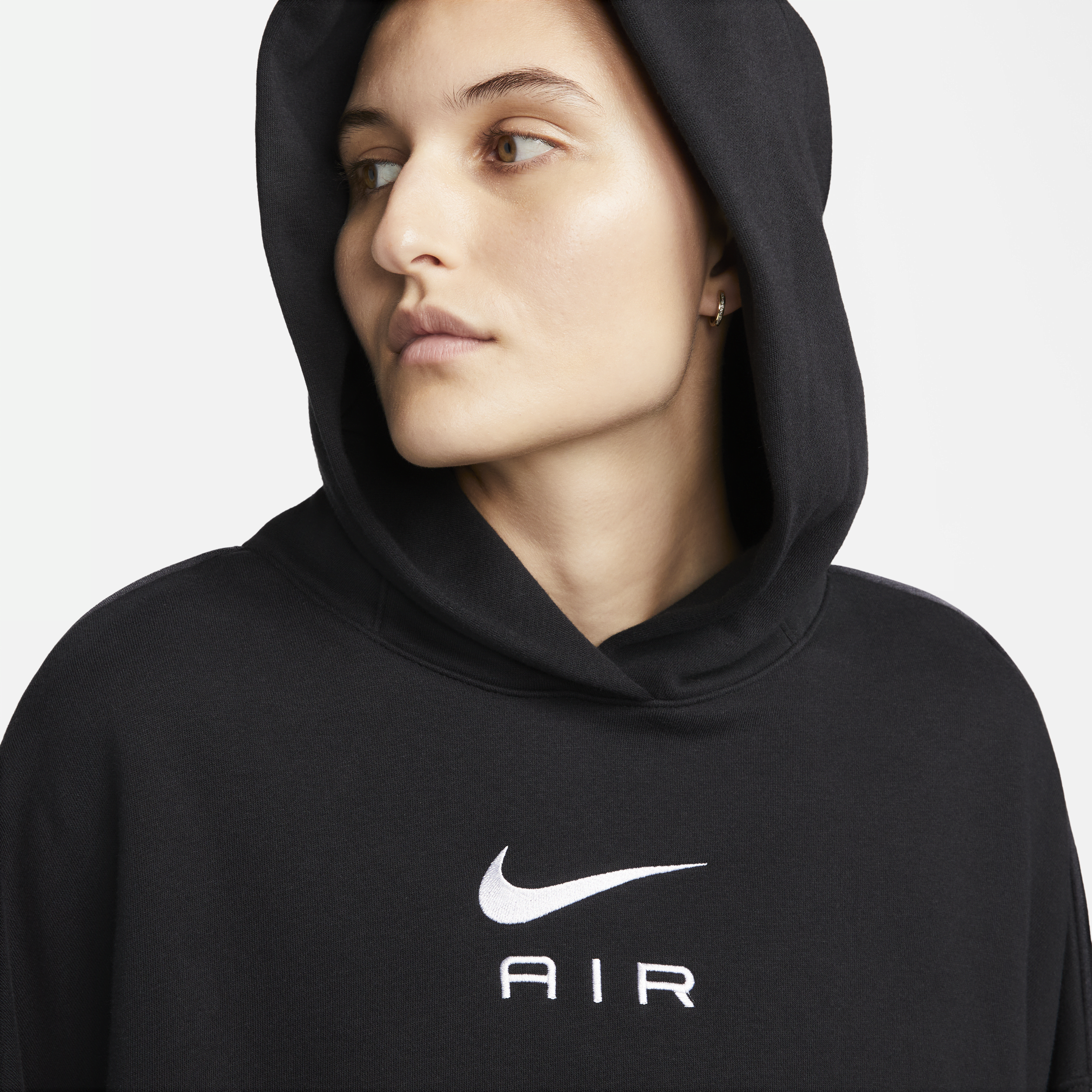 Sweat à capuche en tissu Fleece Nike Air pour Femme - Noir