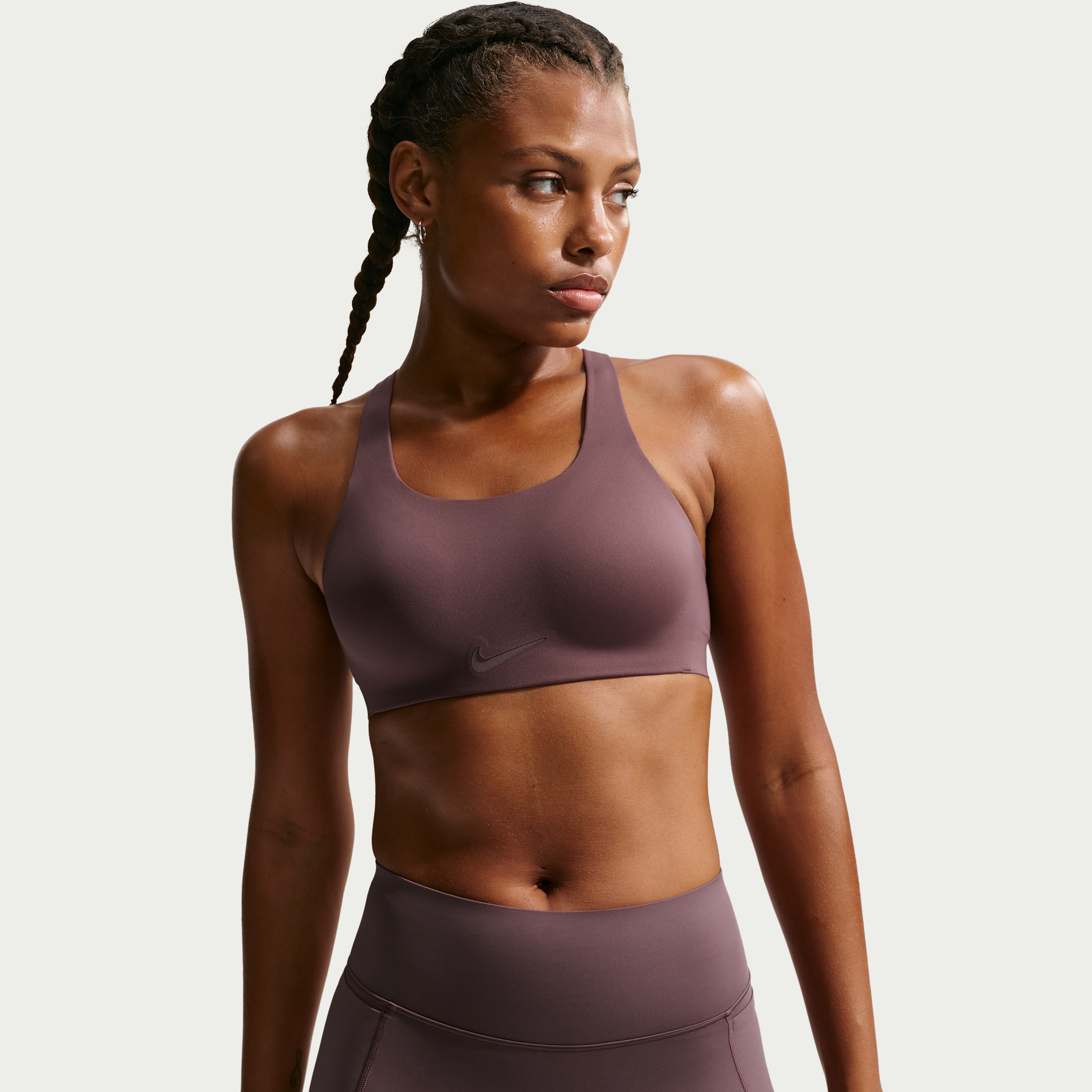 Nike Rival Womens Ultrahigh-Support Padded Sports Bra - Purple - Polyester/Elastene Mesh