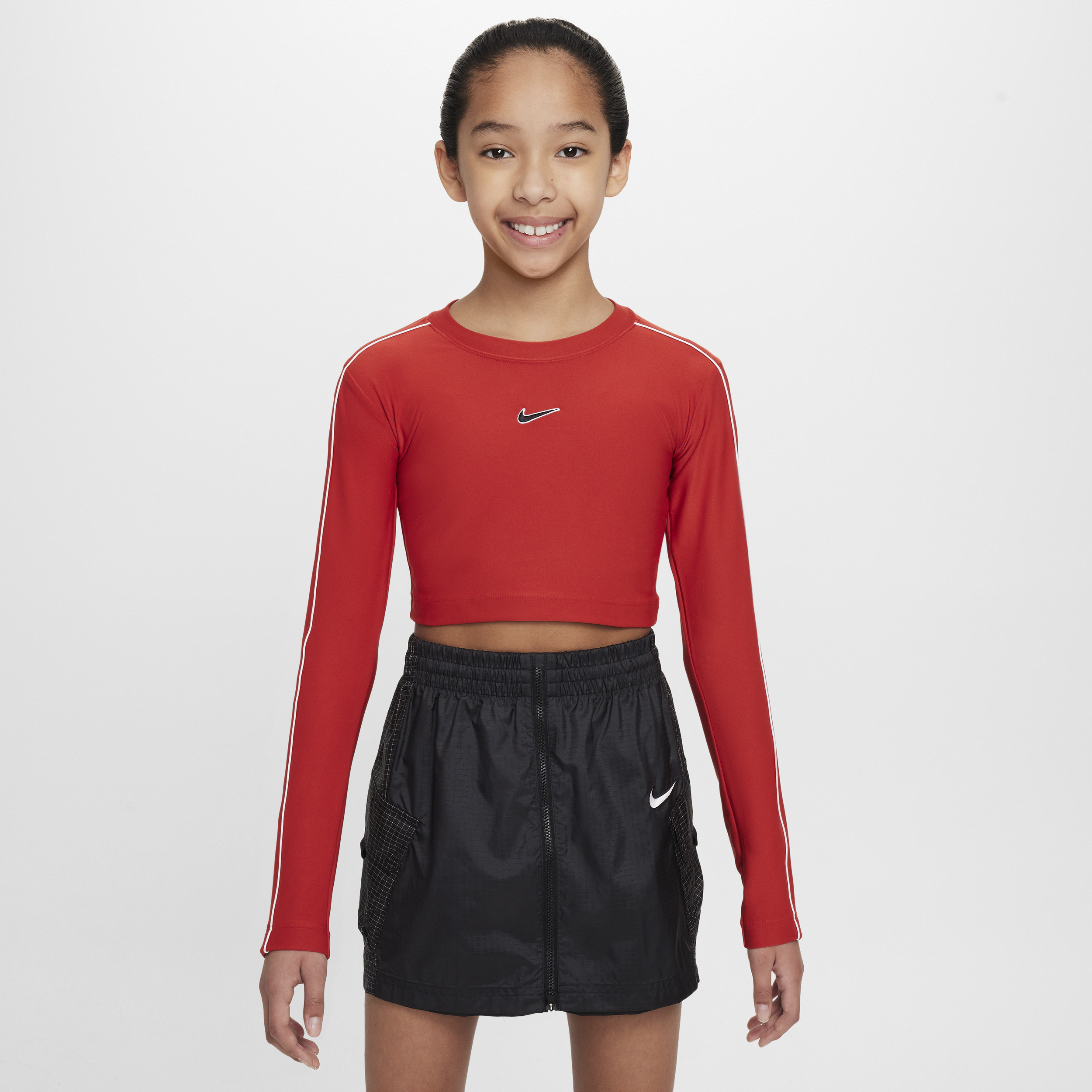 Nike Sportswear croptop met lange mouwen voor Rood