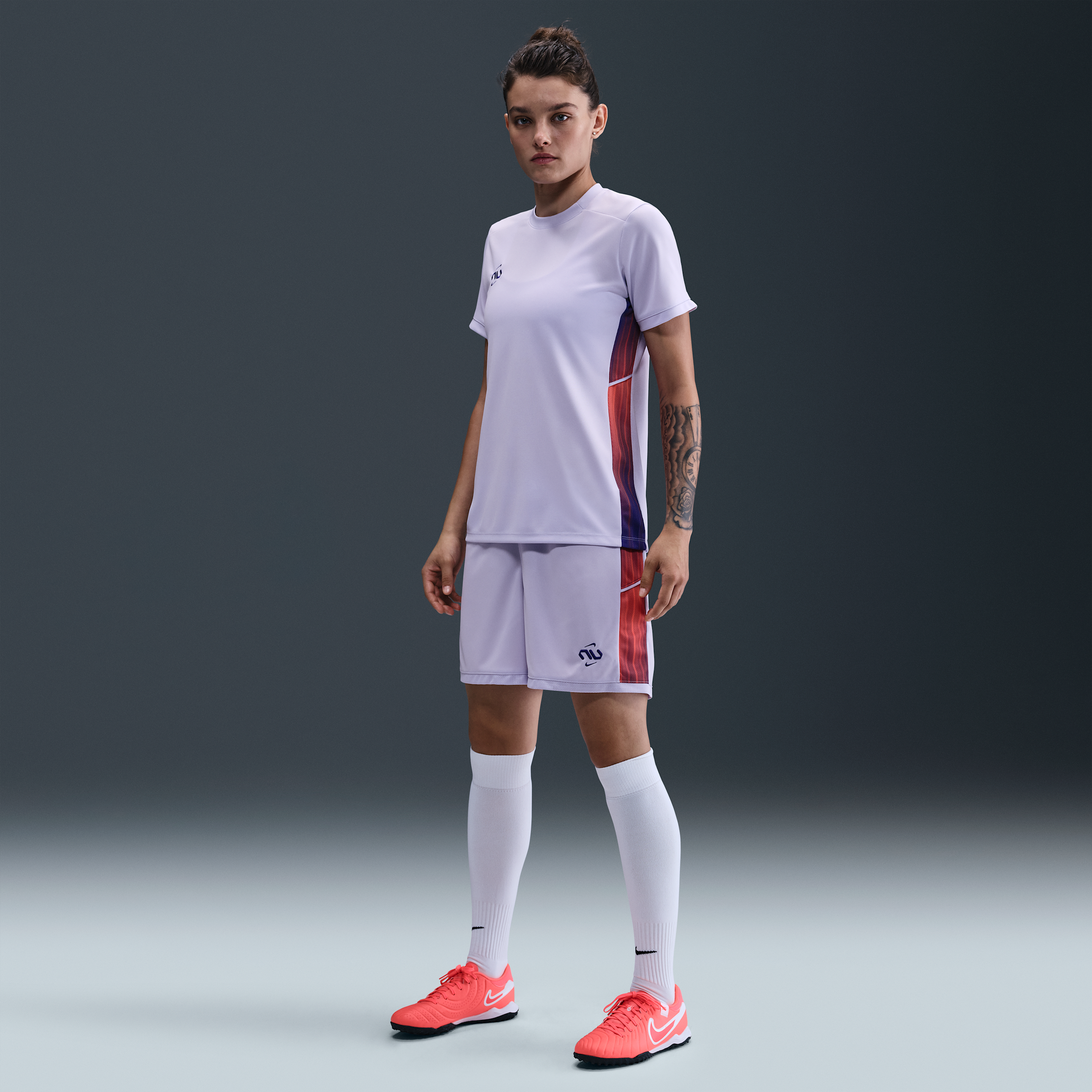 Thumbnail - Nike United Academy Dri-FIT Strick-Fußballshorts (Damen) - Lila