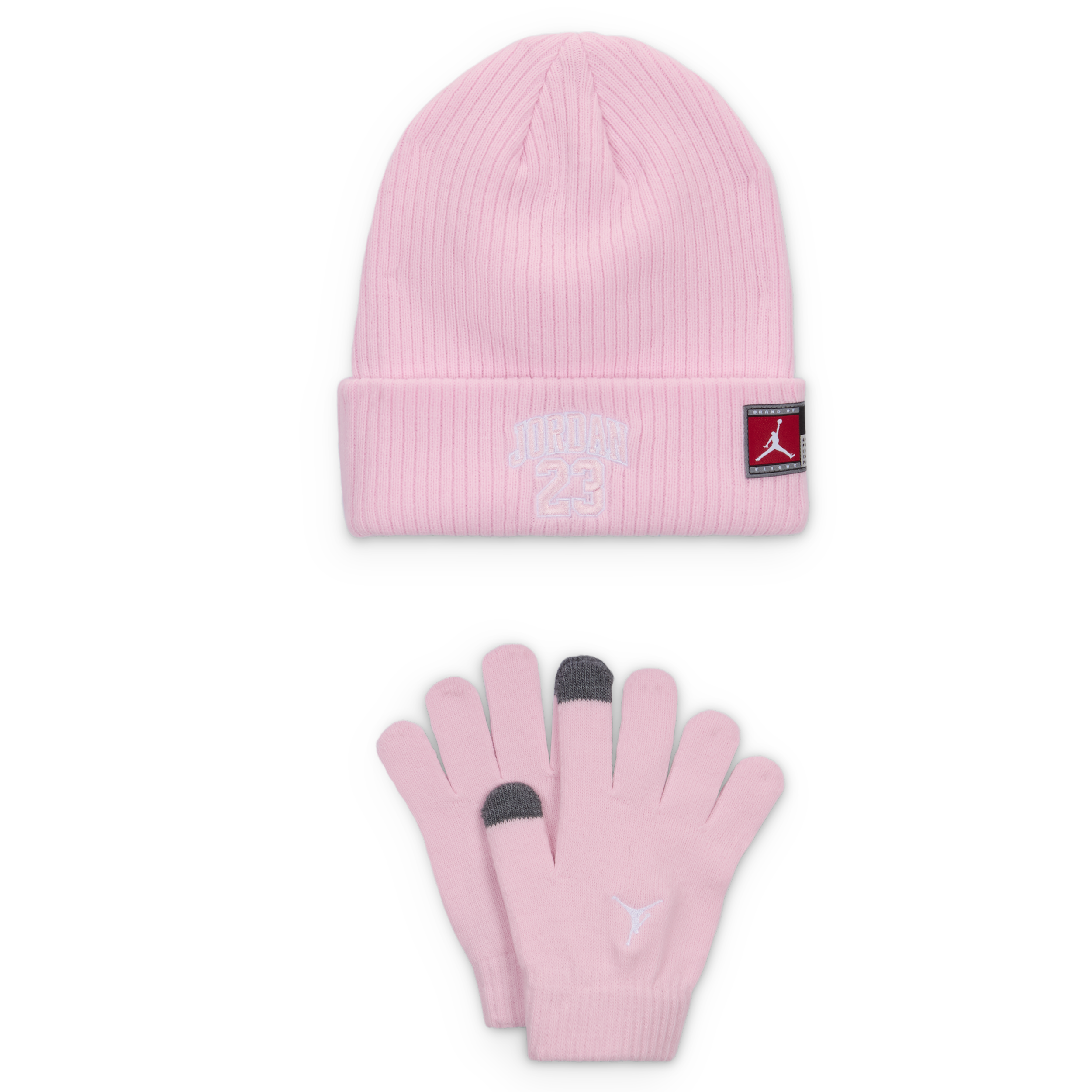Thumbnail - Jordan 2-teiliges 23 Jersey Beanie-Set für ältere Kinder - Pink