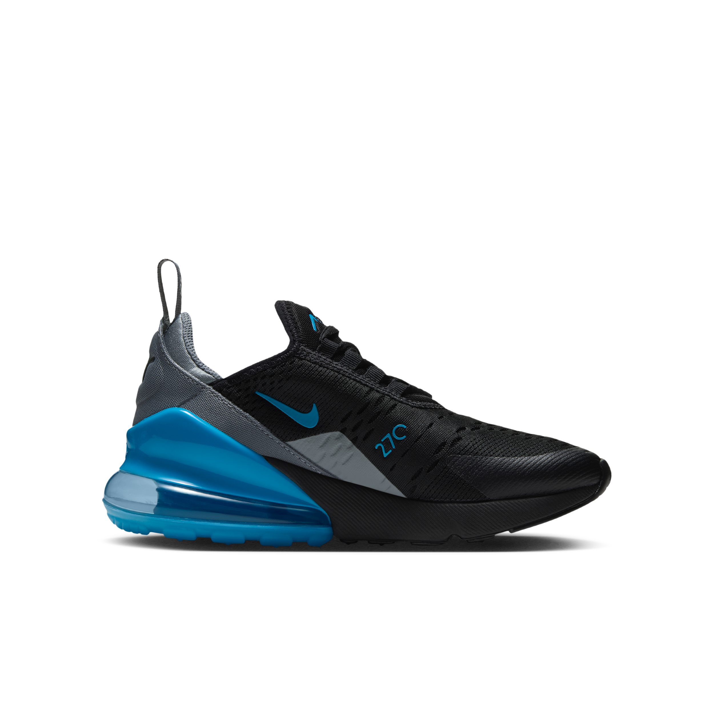 Nike Air Max 270 GS 'Black Smoke Grey Light Current Blue' | Kid's Size 6.5 - 943345-054