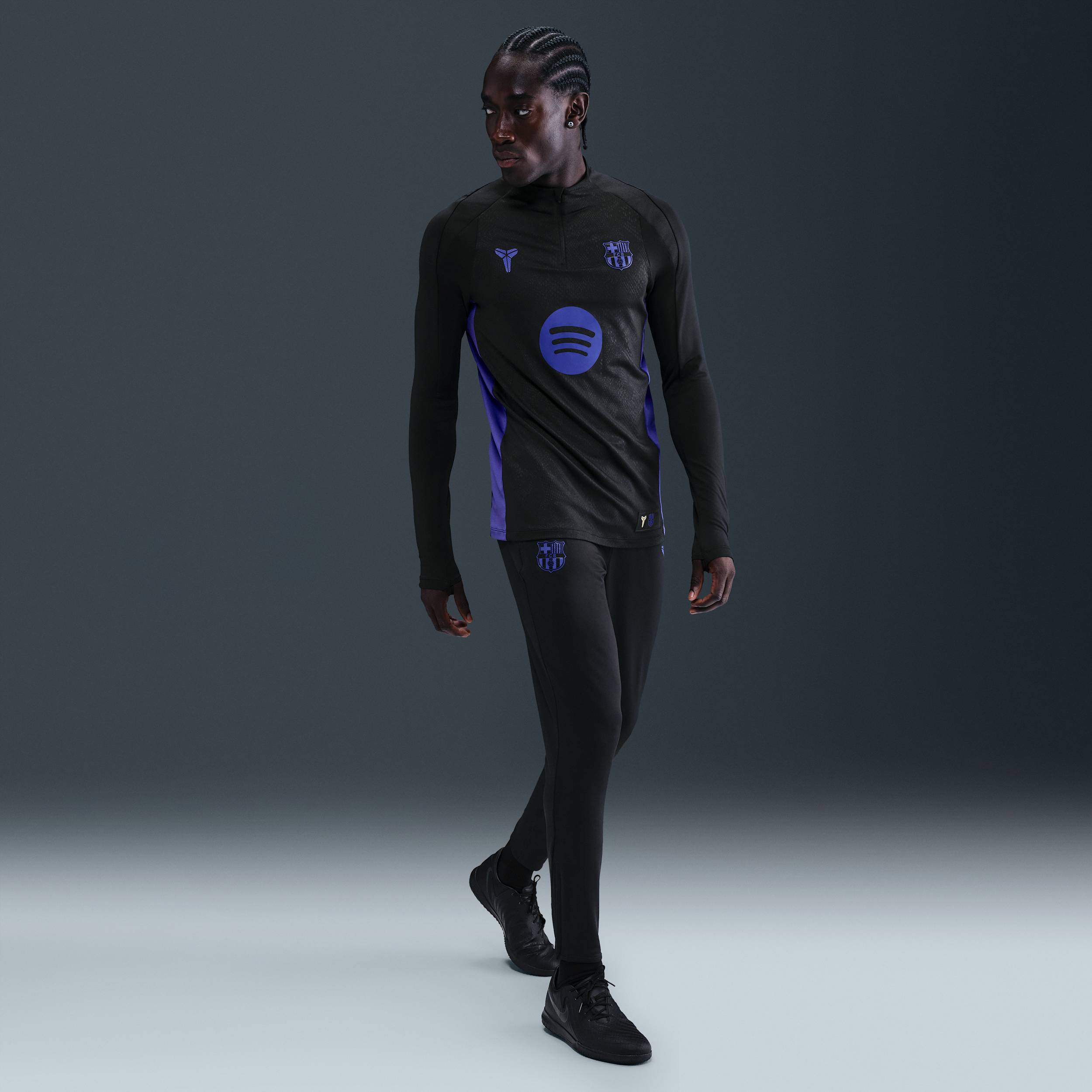 FC Barcelona Strike Away Mens Kobe Dri-FIT Football Knit Trousers - Black - Polyester/Elastane