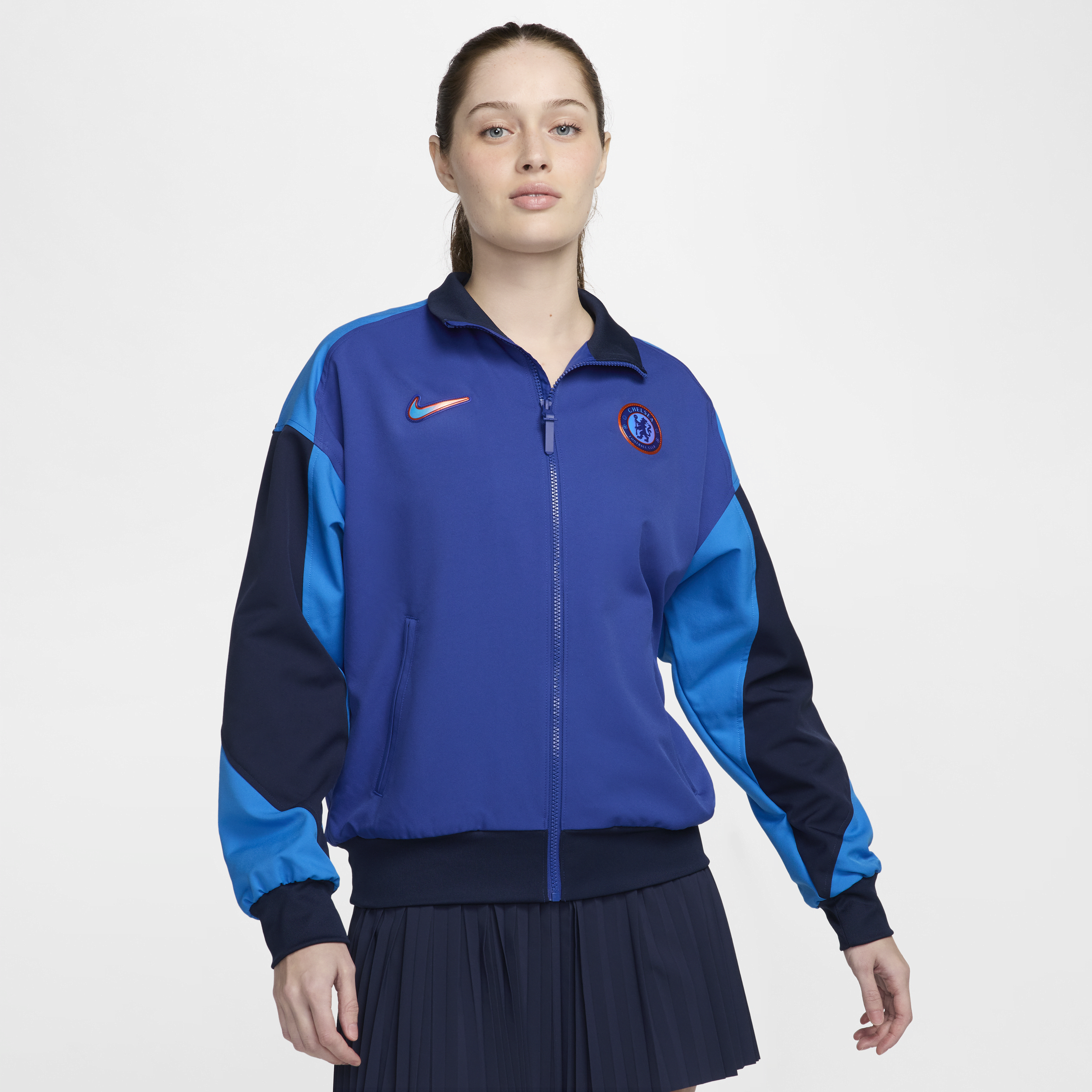 Veste de foot nationale Nike Dri-FIT Chelsea FC Strike pour femme - Bleu