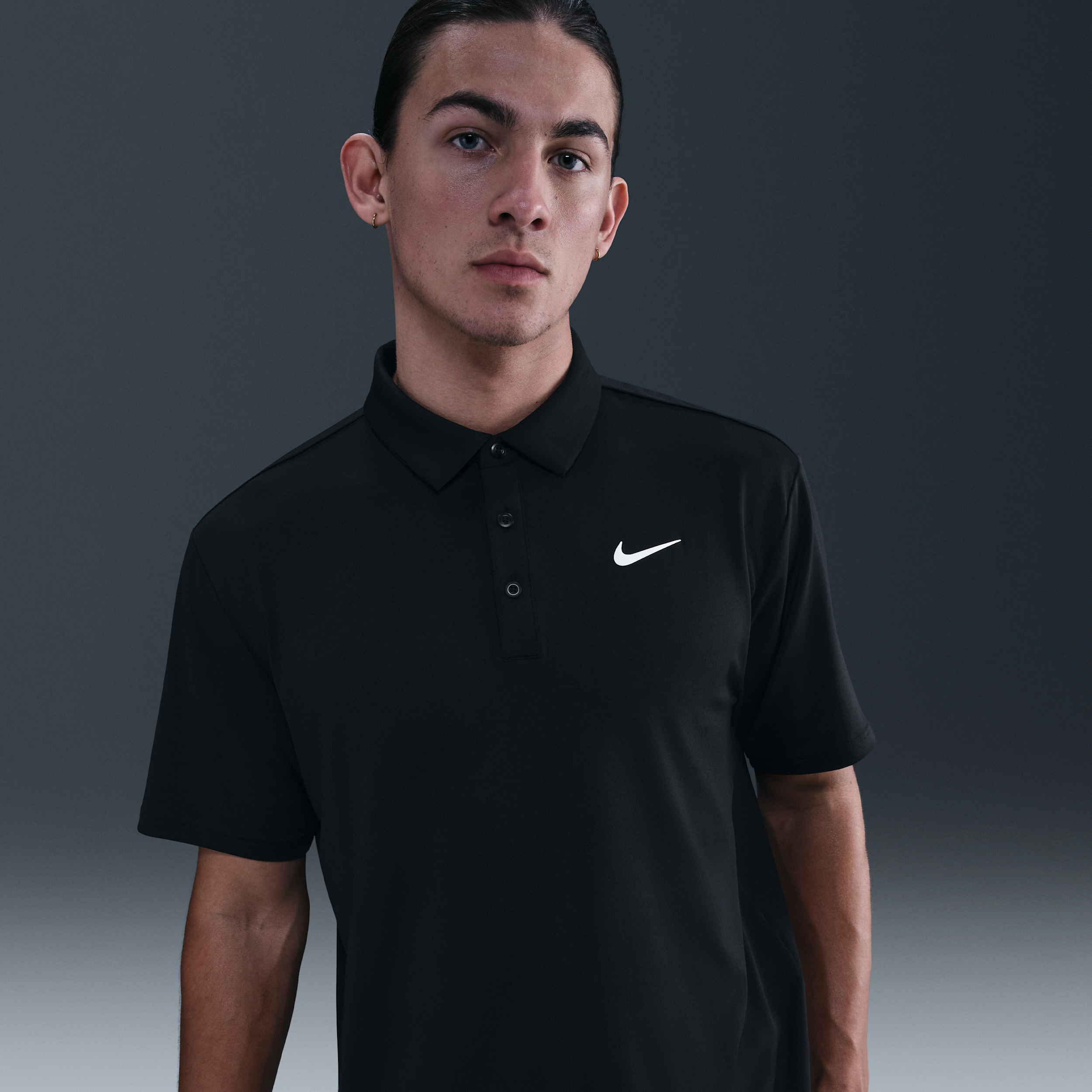 Nike Tour Men's Dri-FIT Solid Golf Polo - Black - Polyester/Elastane - 50% Recycled Polyester