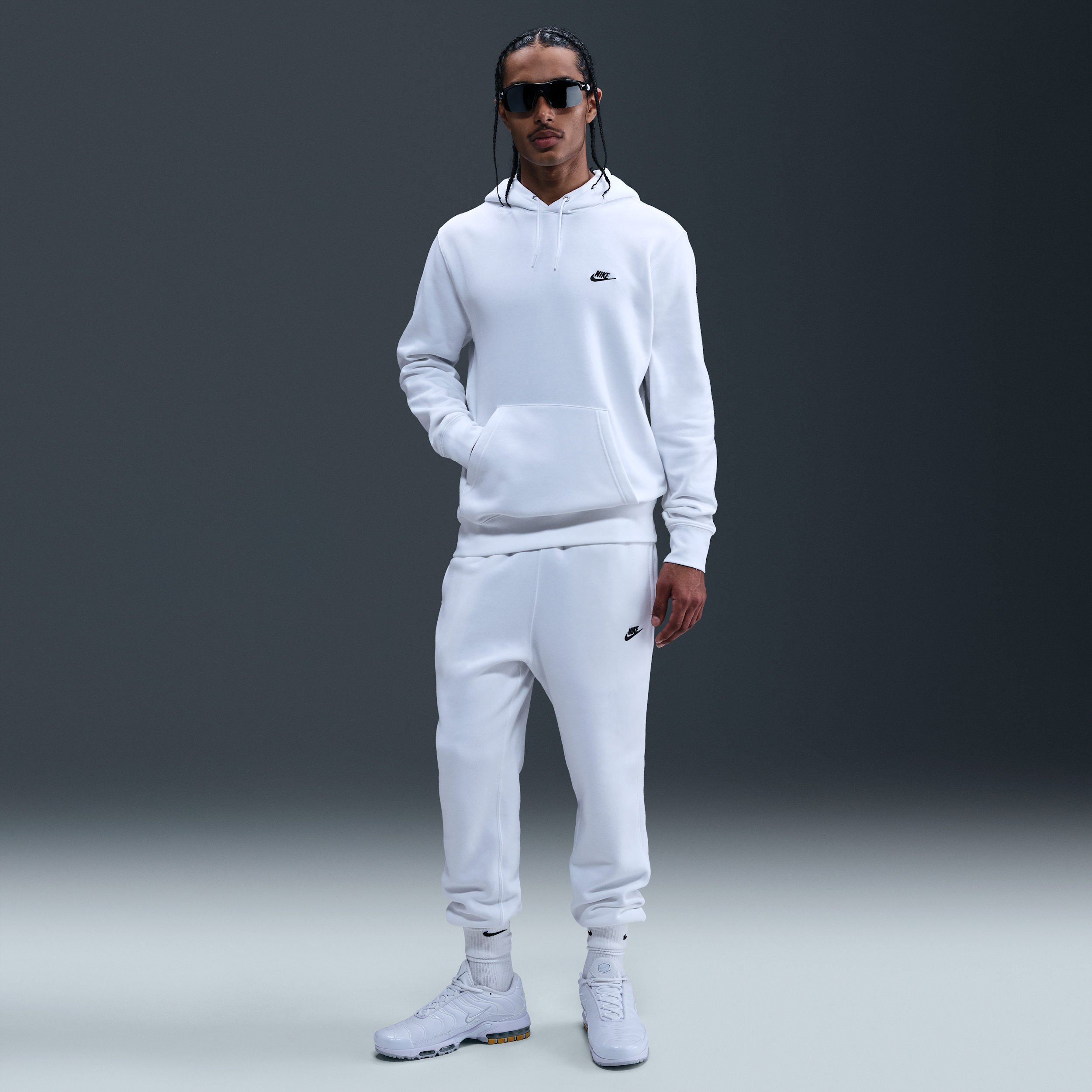 Sweat à capuche en Fleece Nike Club pour homme - Blanc