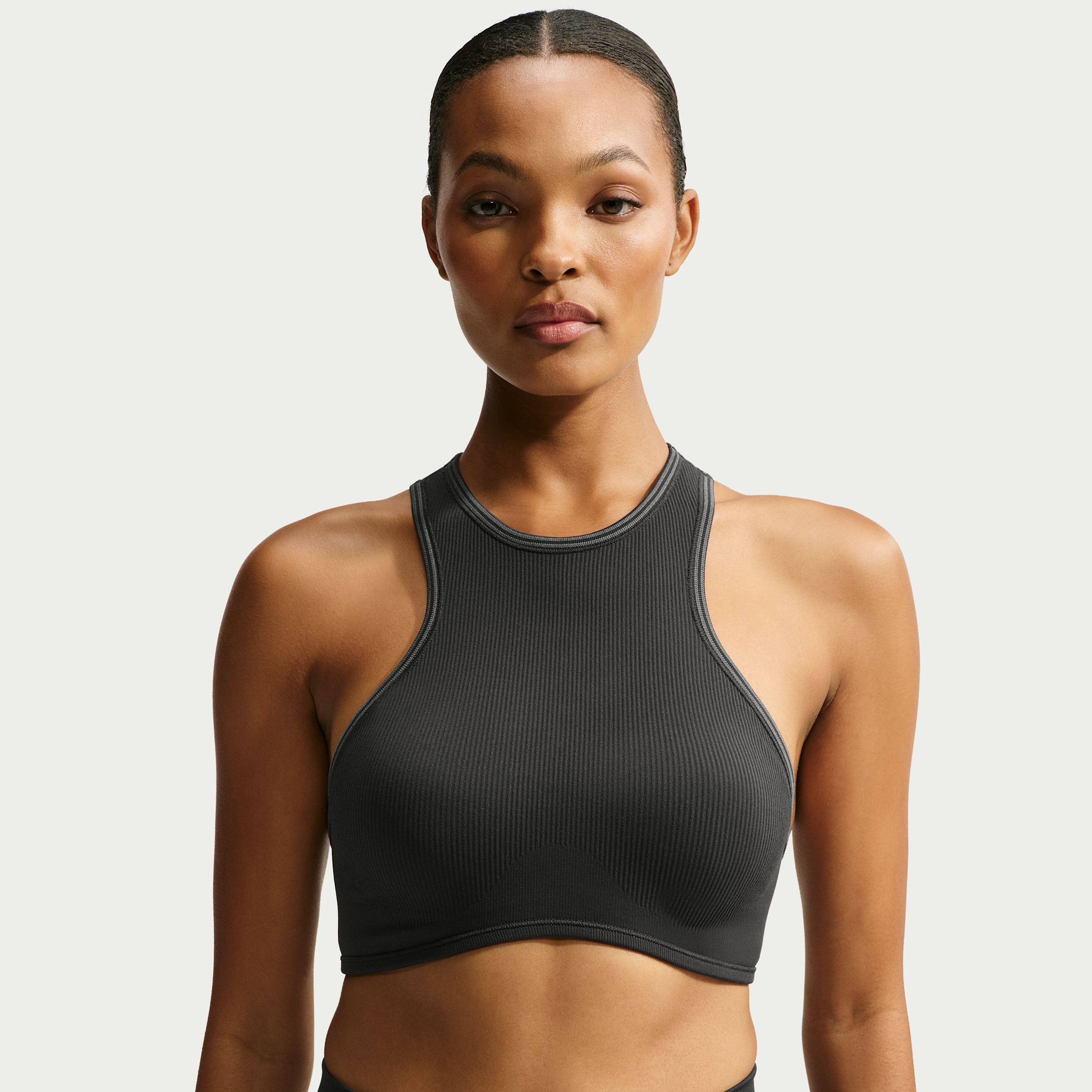 NikeSKIMS Ribbed Seamless Racerneck-bh til kvinder - sort