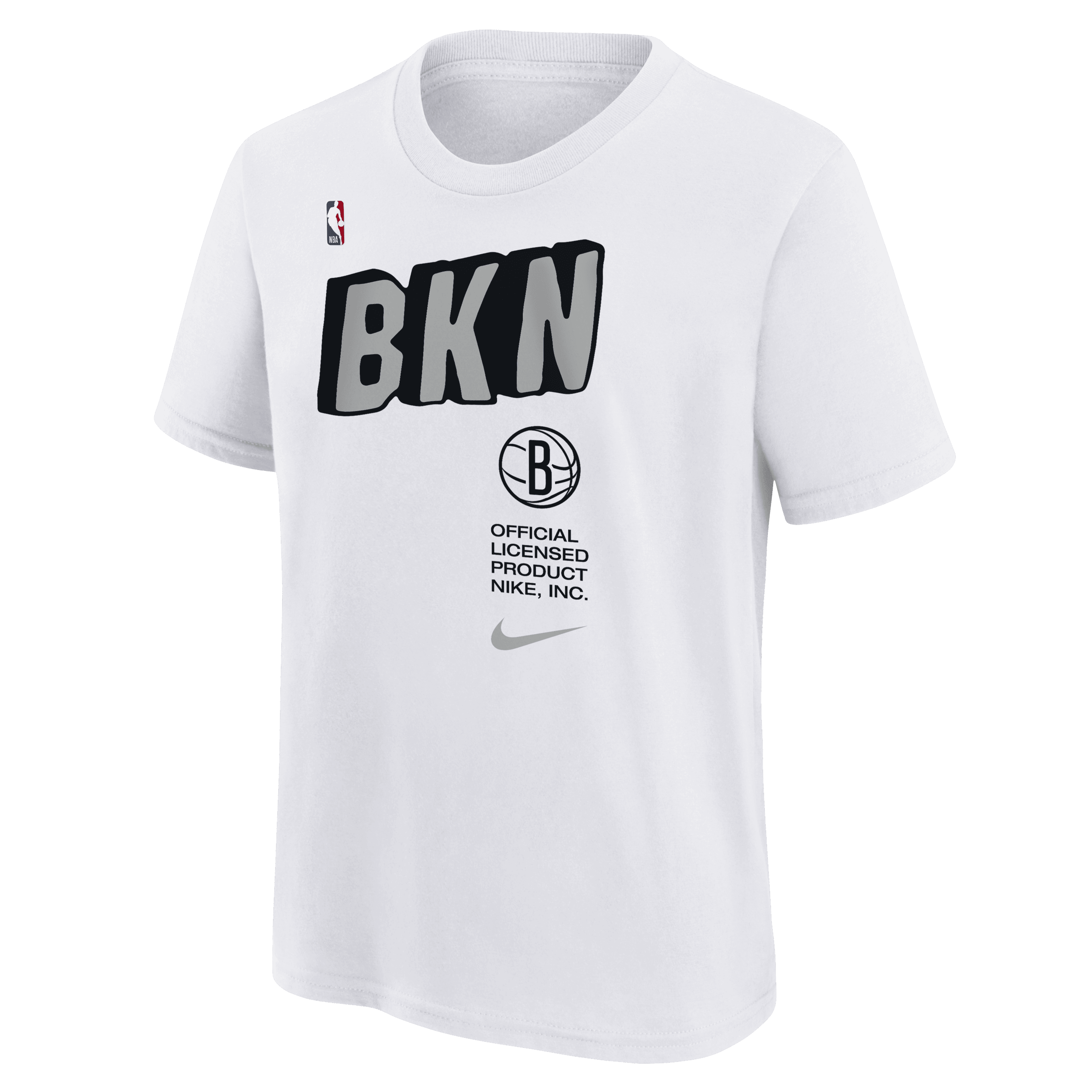 Nike Brooklyn Nets NBA-shirt voor jongens Wit