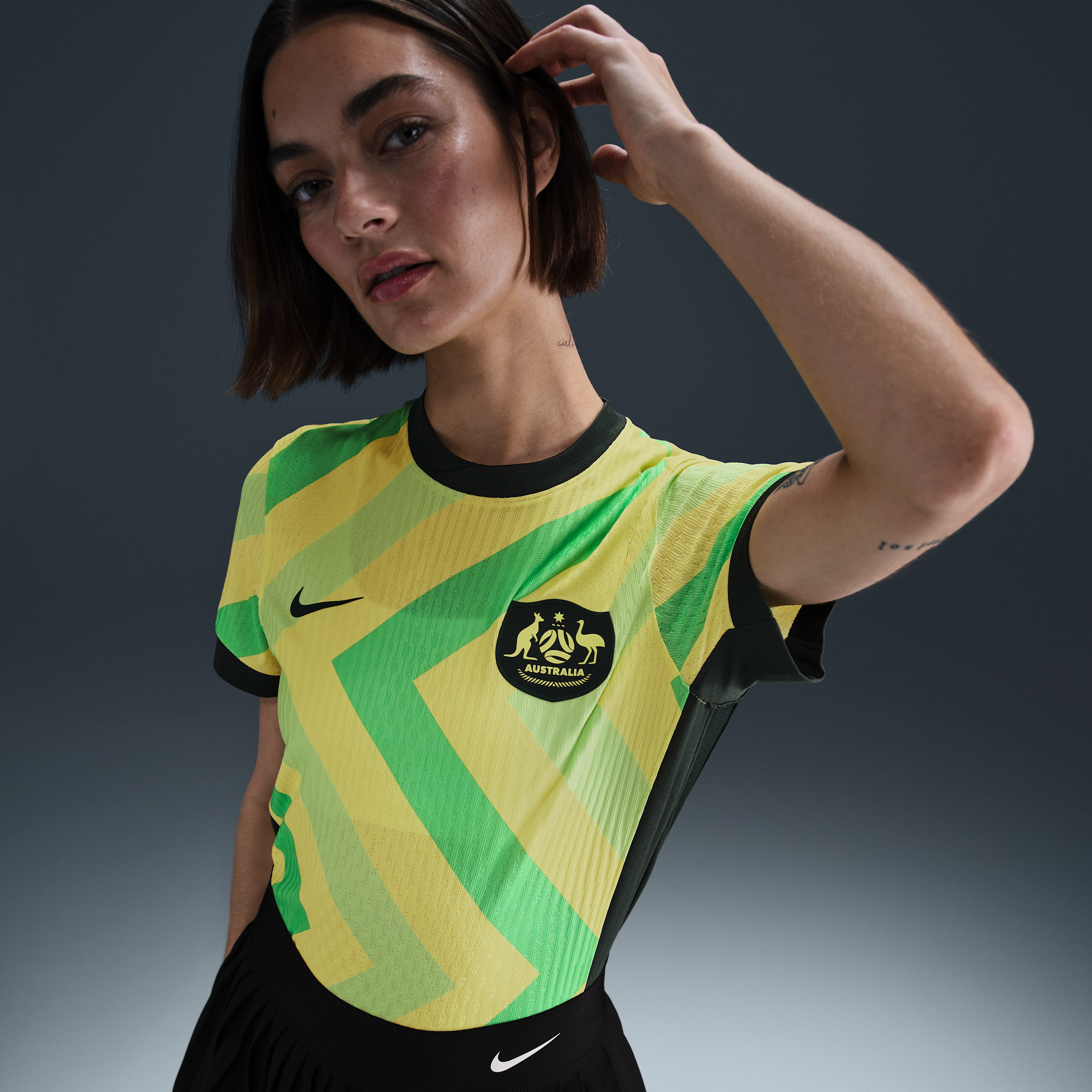 Australia 2025/26 Match Home Women's Nike Dri-FIT ADV Football Authentic Shirt - Yellow - Polyester - 50% Recycled Polyester