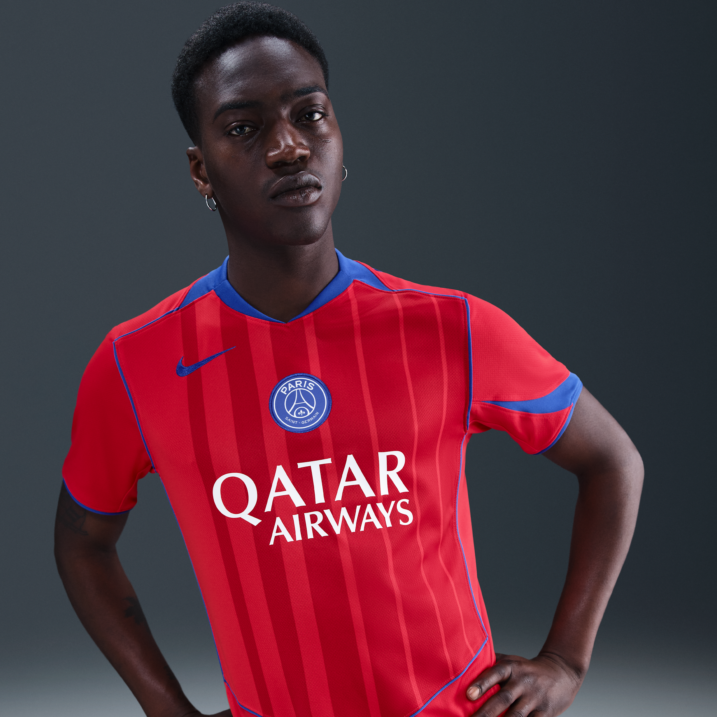 Paris Saint-Germain 2025/26 Stadium Third Nike Dri-FIT Total 90 Replica-fodboldtrøje til mænd - rød