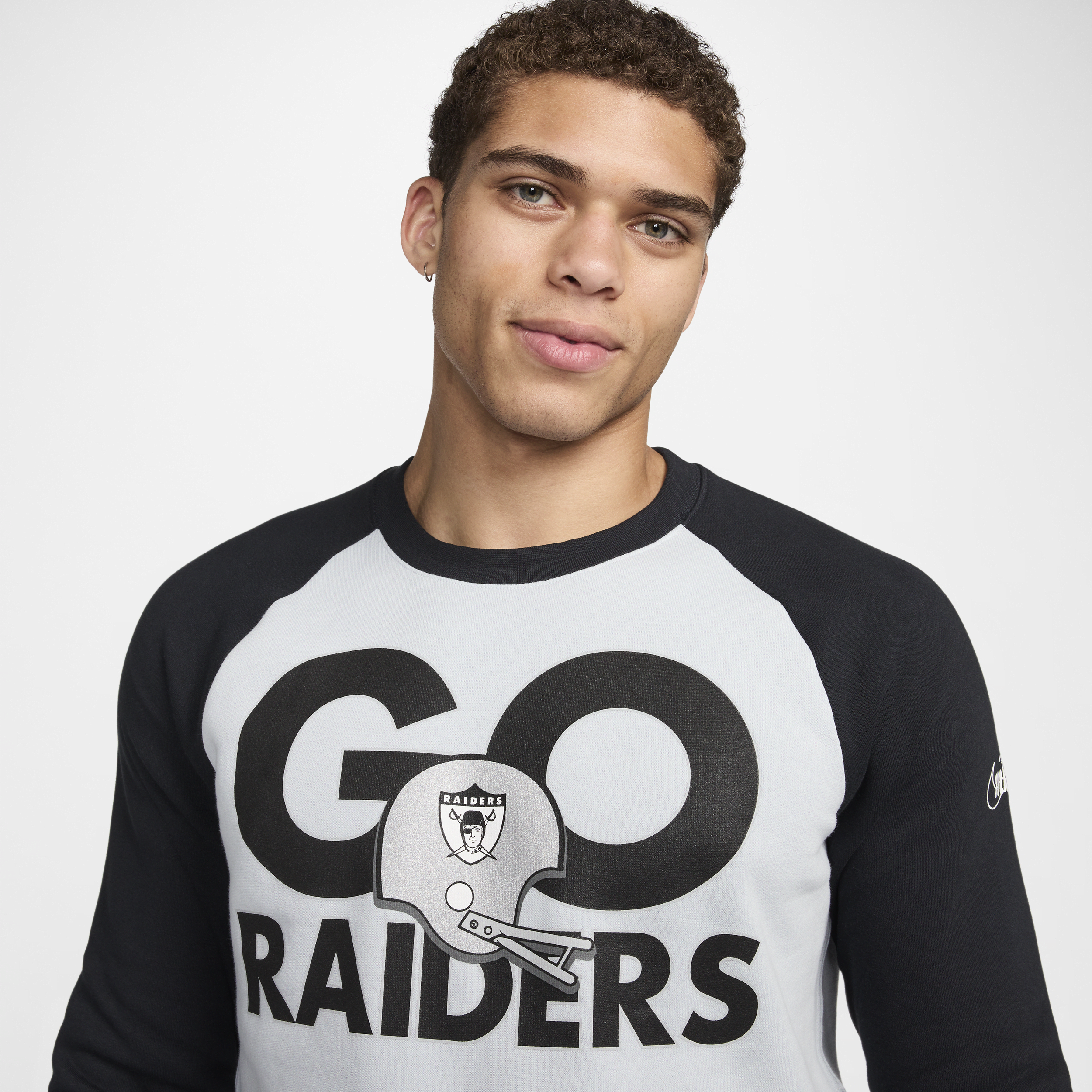 Sweat-shirt Nike Historic Raglan (NFL Raiders) pour Homme - Gris