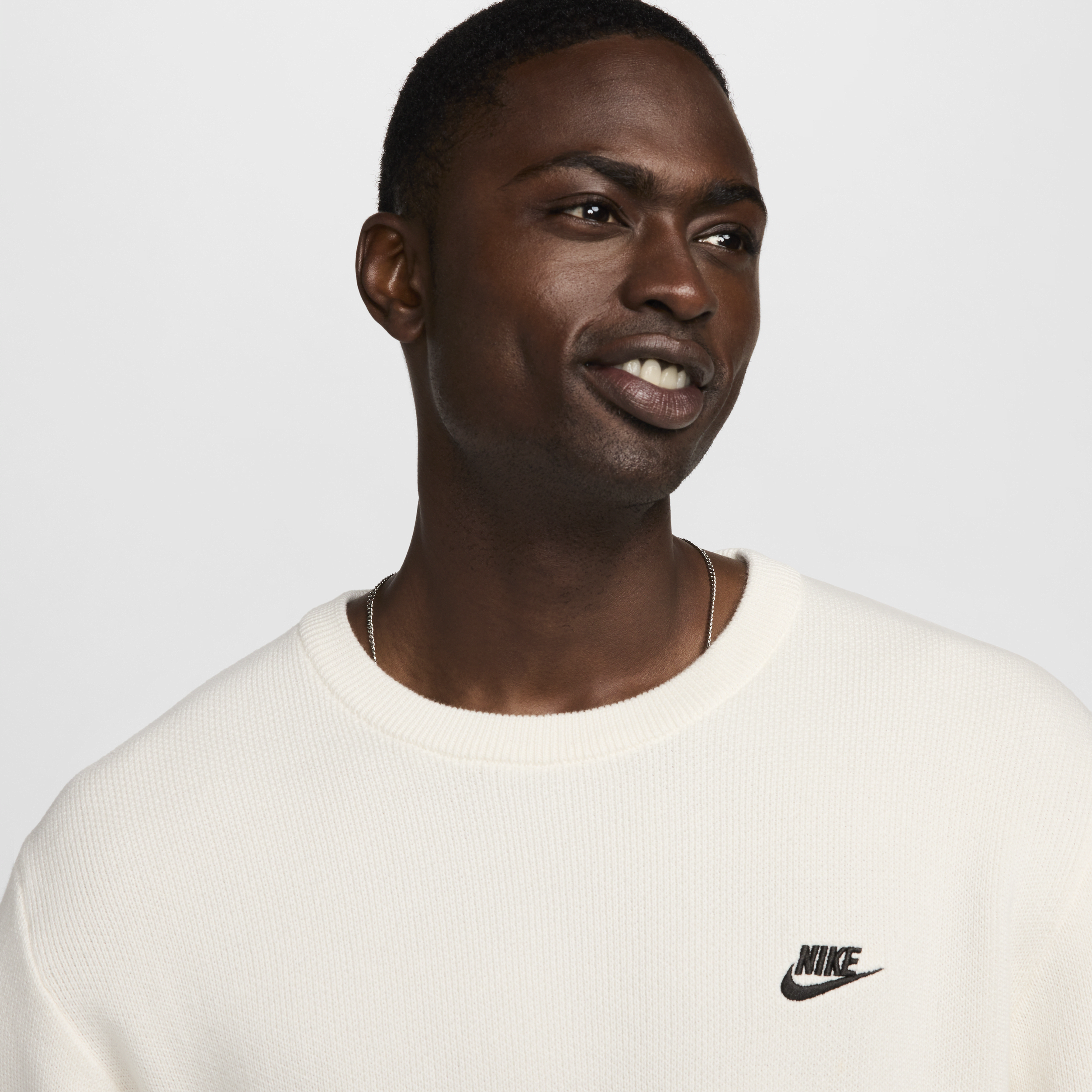 Pull à col ras-du-cou Nike Club pour homme - Blanc