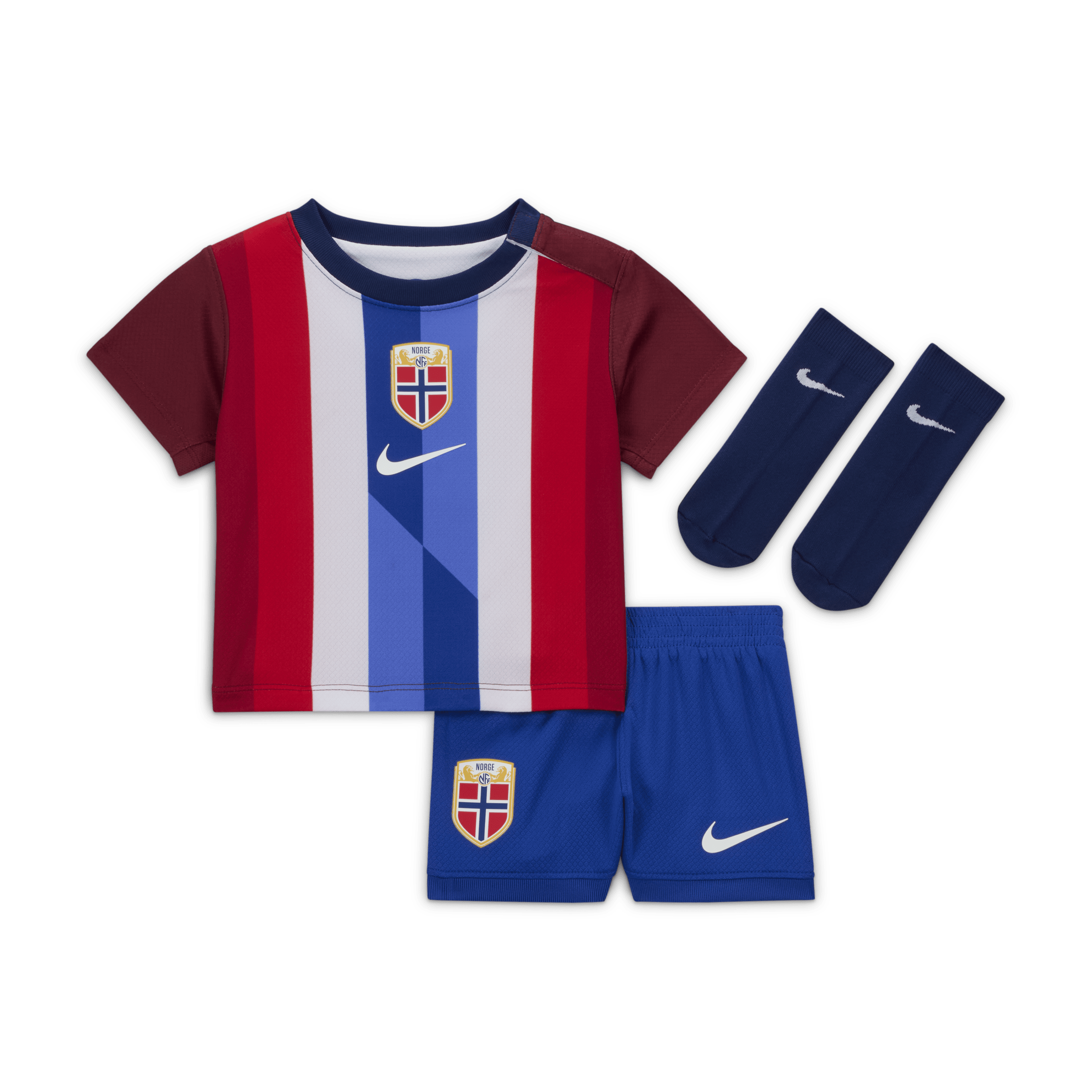 Nike Noorwegen 2024 Stadium Thuis driedelig replica voetbaltenue voor baby's peuters Rood