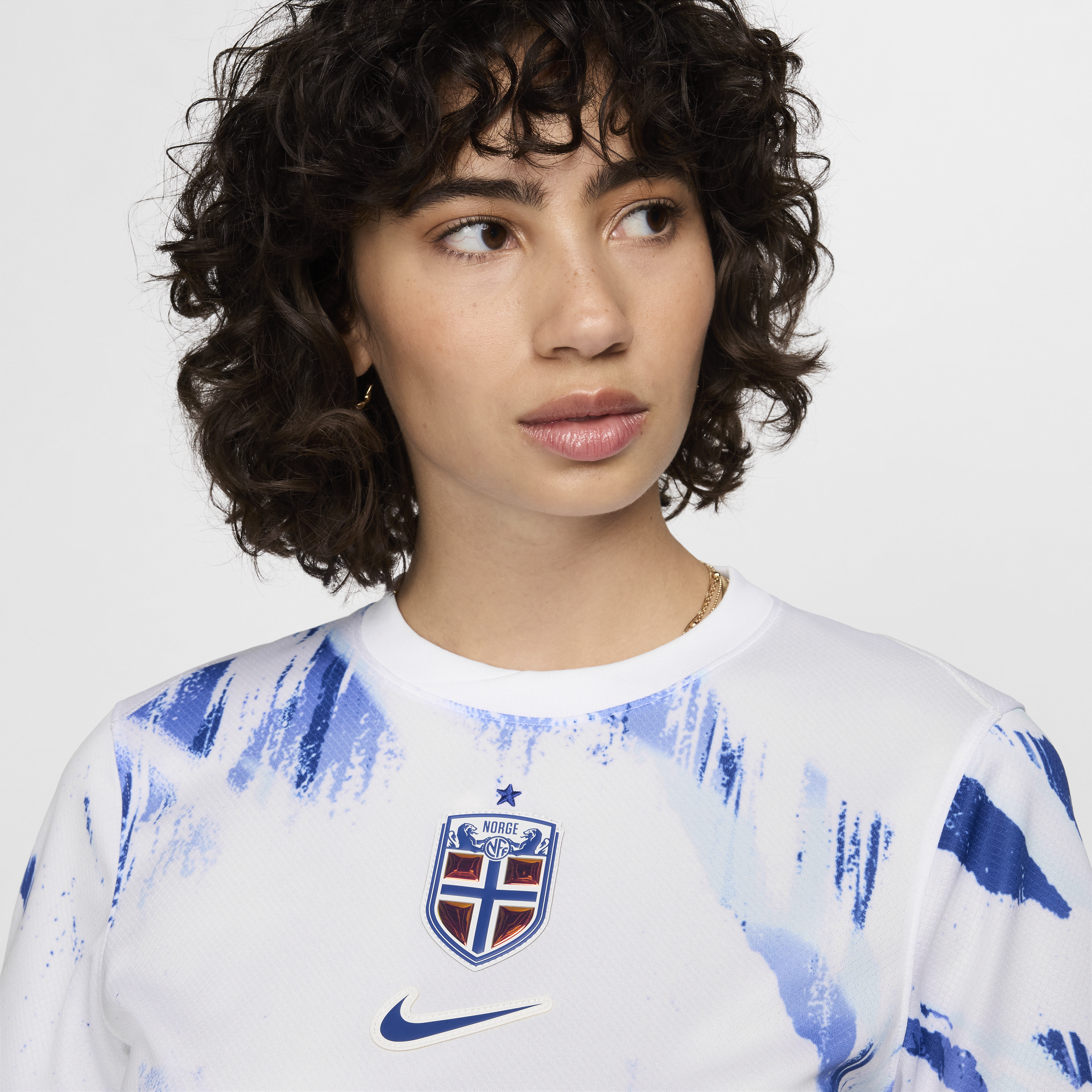 Nike Noorwegen (vrouwenelftal) 2024 25 Stadium Uit Dri-FIT Replica voetbalshirt voor dames Wit