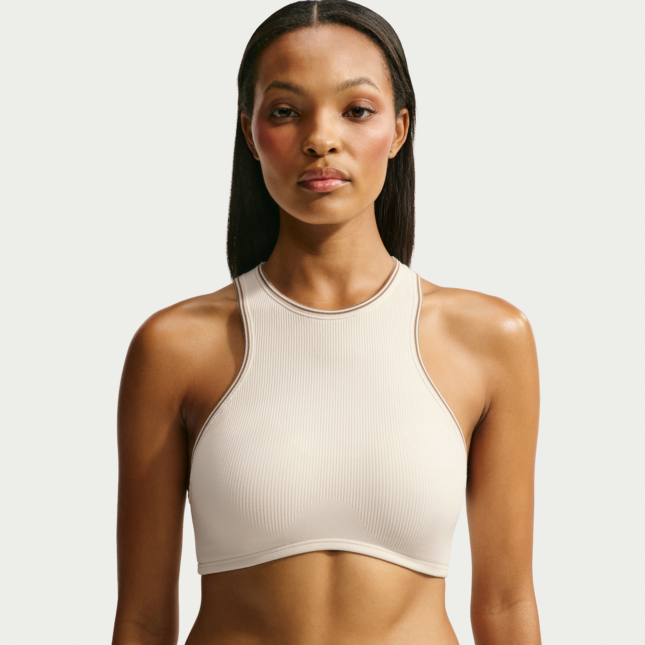 NikeSKIMS Ribbed Seamless Racerneck-bh til kvinder - hvid