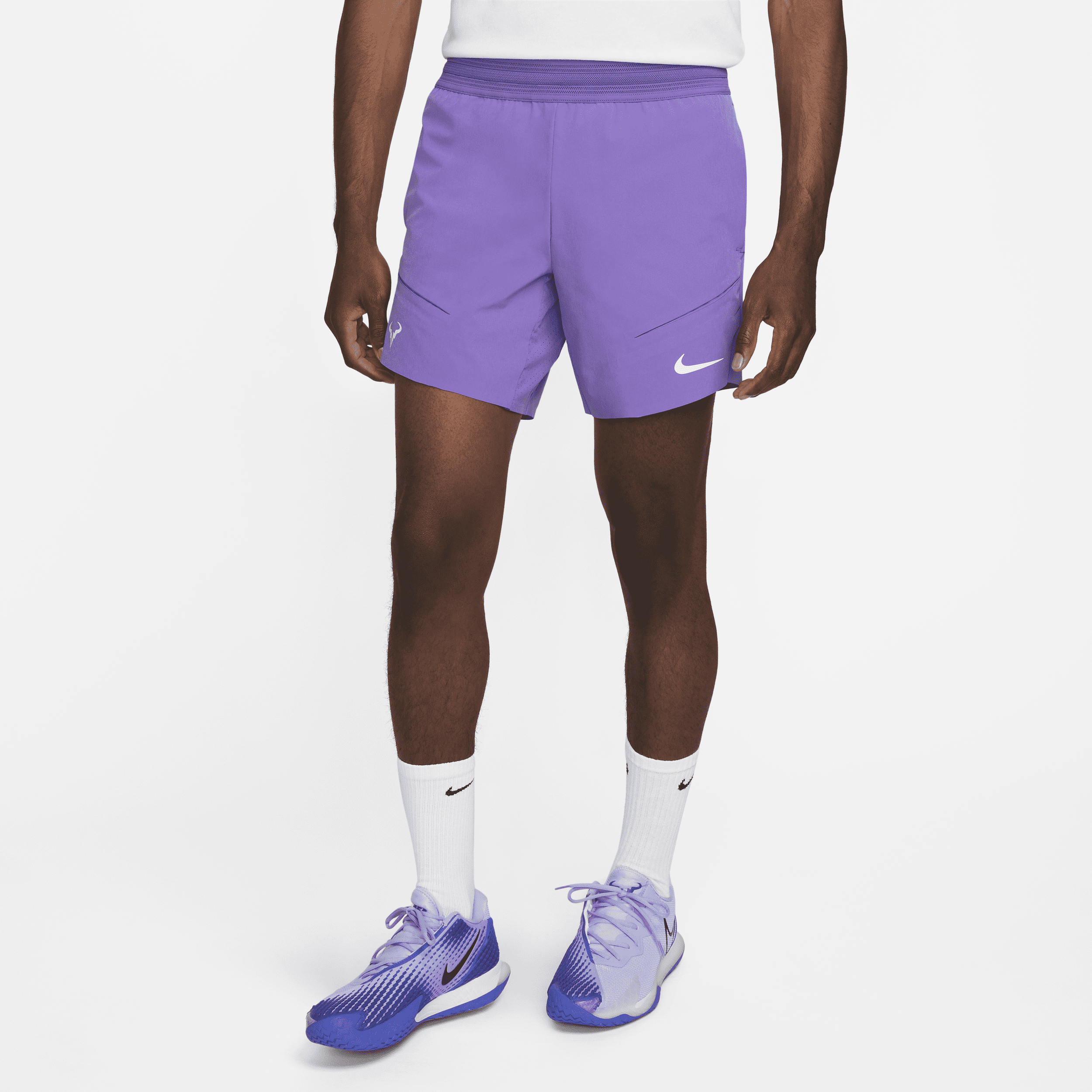 Męskie spodenki tenisowe 18 cm NikeCourt Dri-FIT ADV Rafa - Fiolet