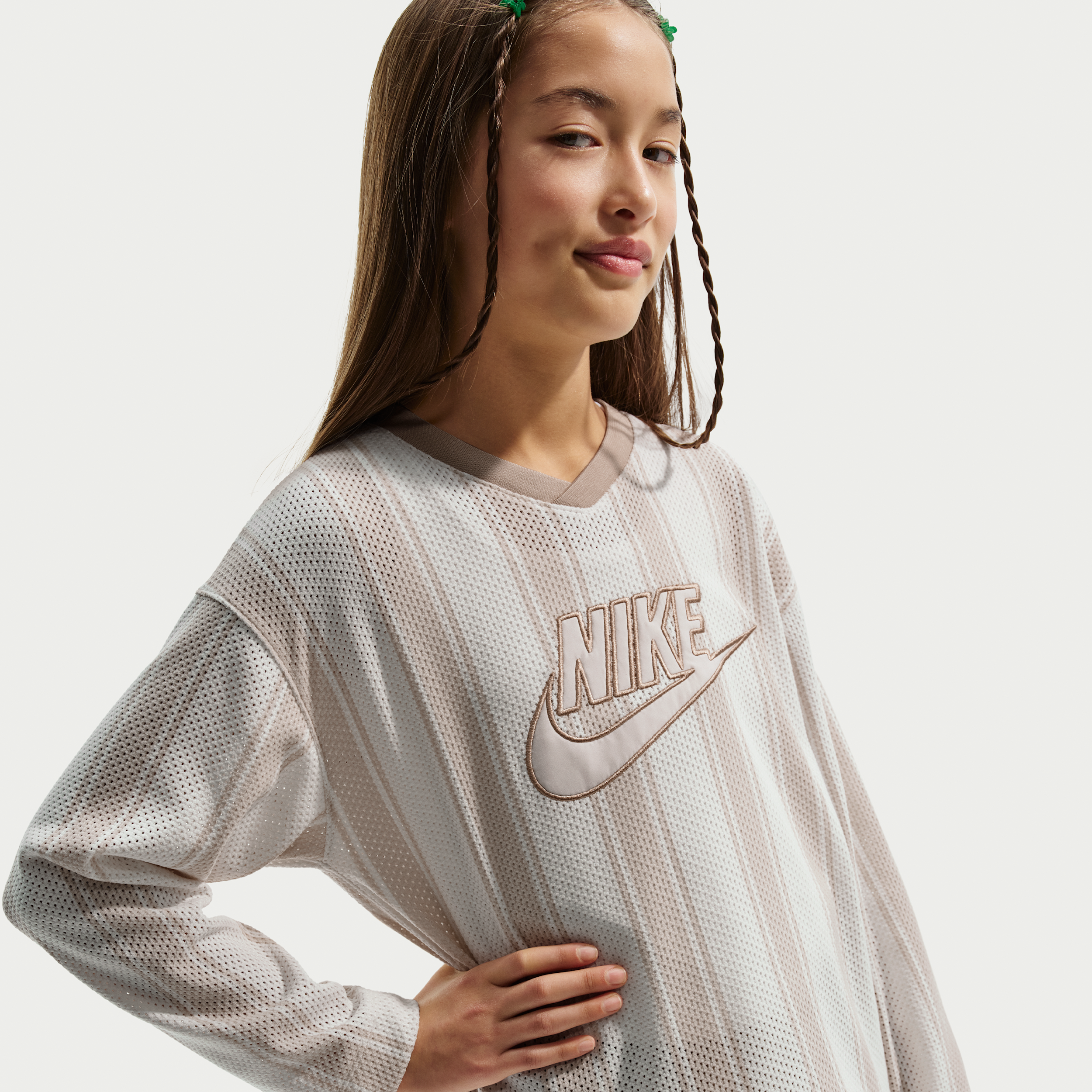 Thumbnail - Nike Collection Longsleeve-Mesh-Trikot (ältere Kinder) - Braun