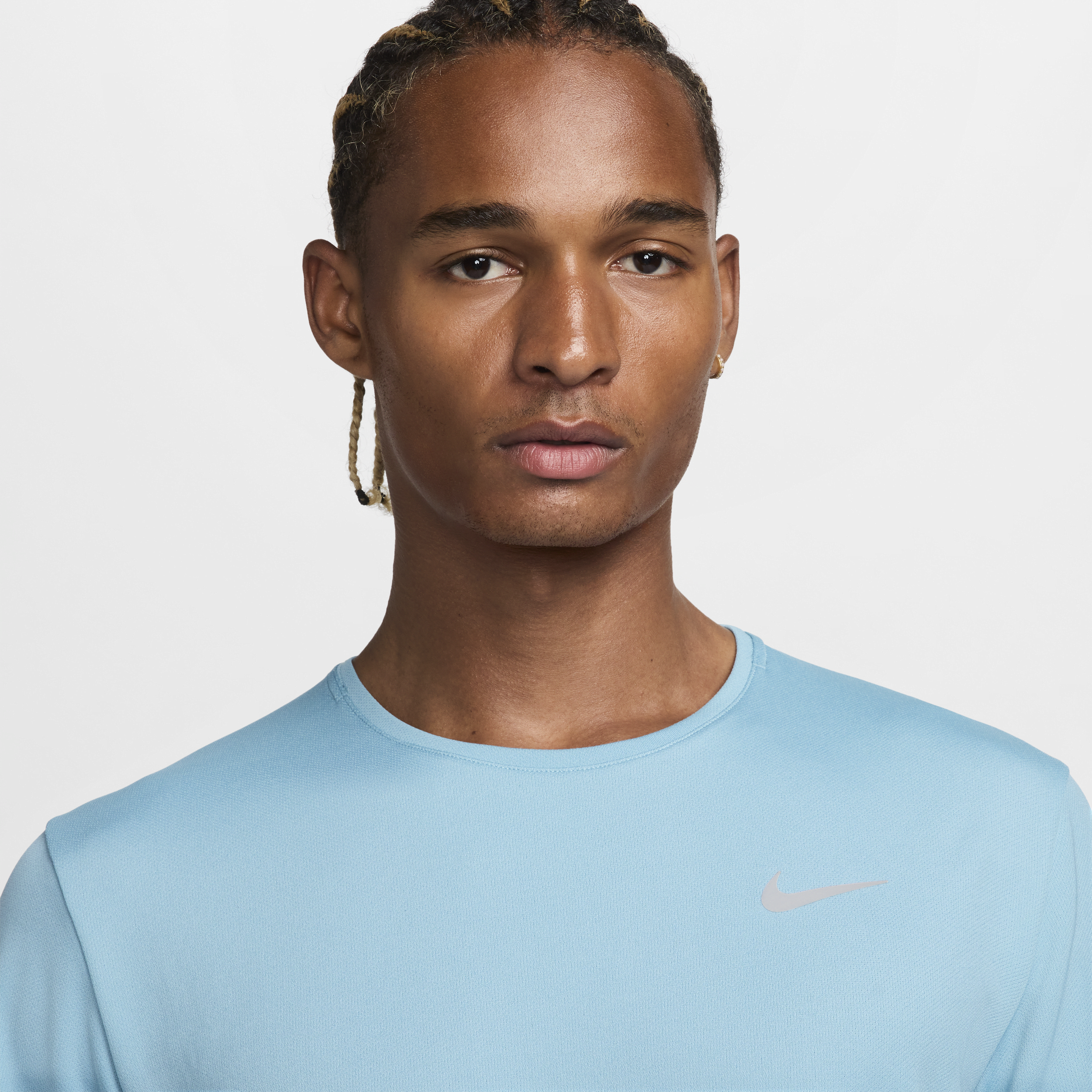 Haut de running à manches courtes Dri-FIT UV Nike Miler pour homme - Bleu