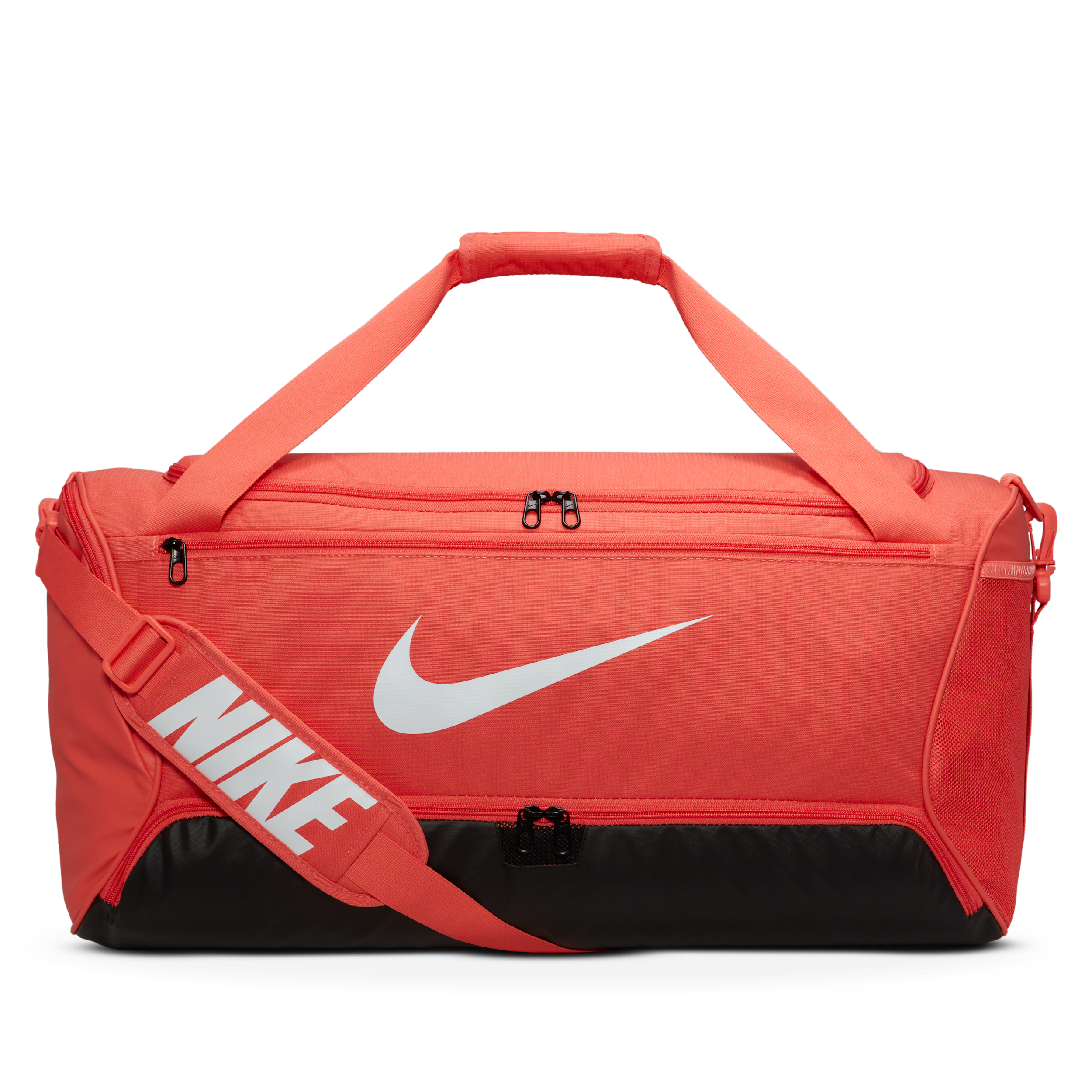 Nike Brasilia 9.5 Training Duffel Bag (Medium, 60L) - Orange - Recycled Polyester Minimum - 50% Recycled Polyester