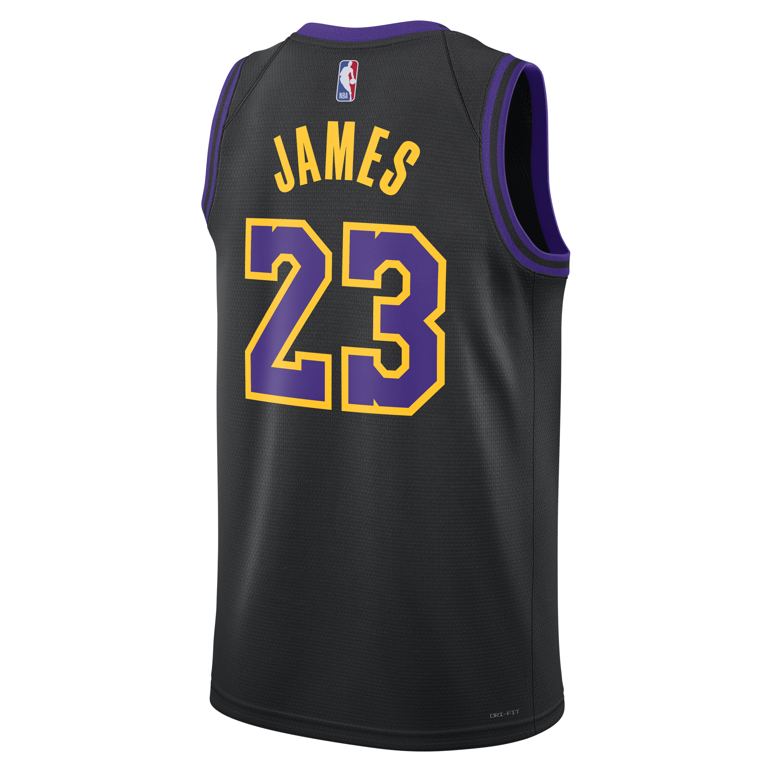 Nike LeBron James Los Angeles Lakers City Edition 2023 24 Dri-FIT Swingman NBA-jersey voor heren Zwart
