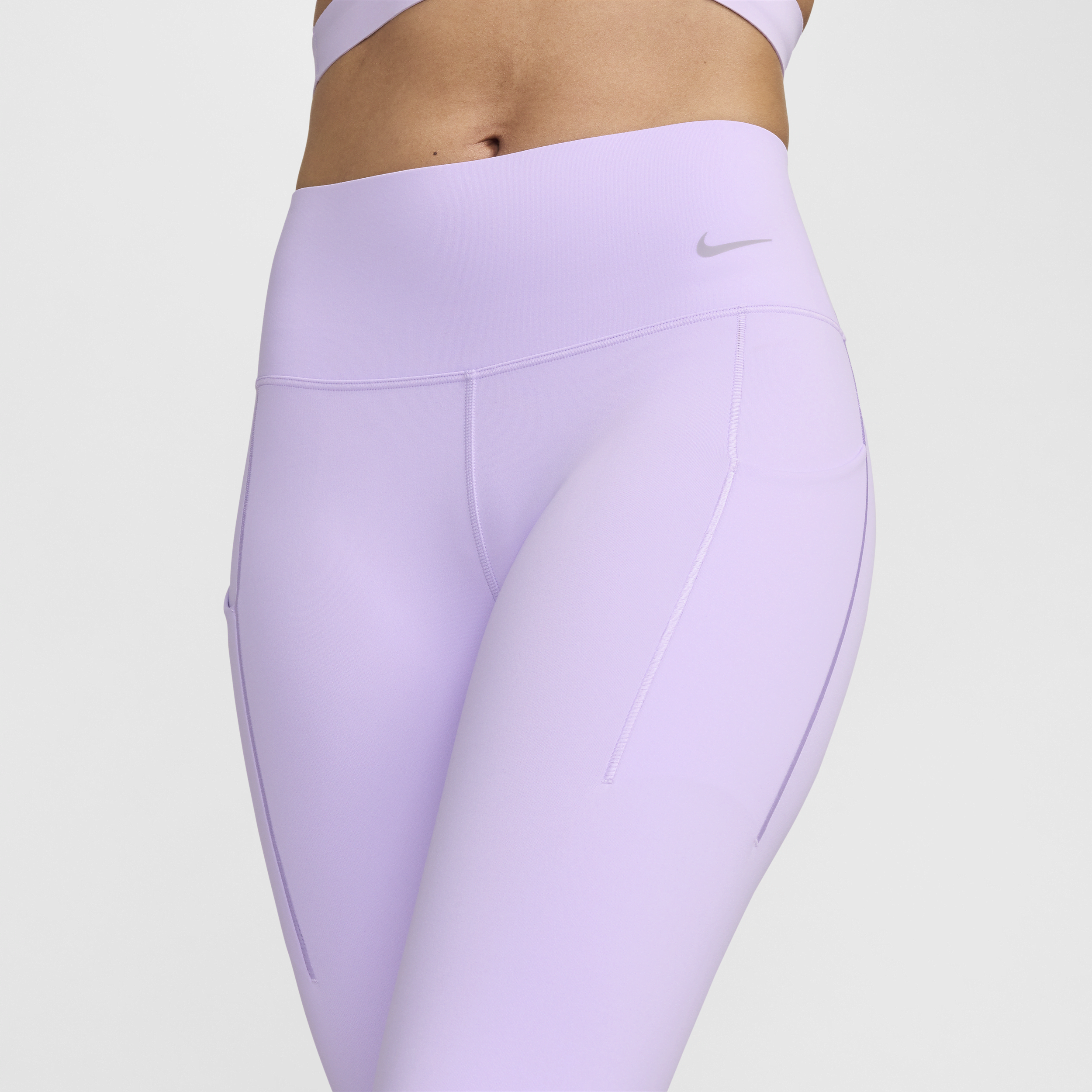 Legging 7/8 taille mi-haute à maintien normal avec poches Nike Universa pour femme - Pourpre