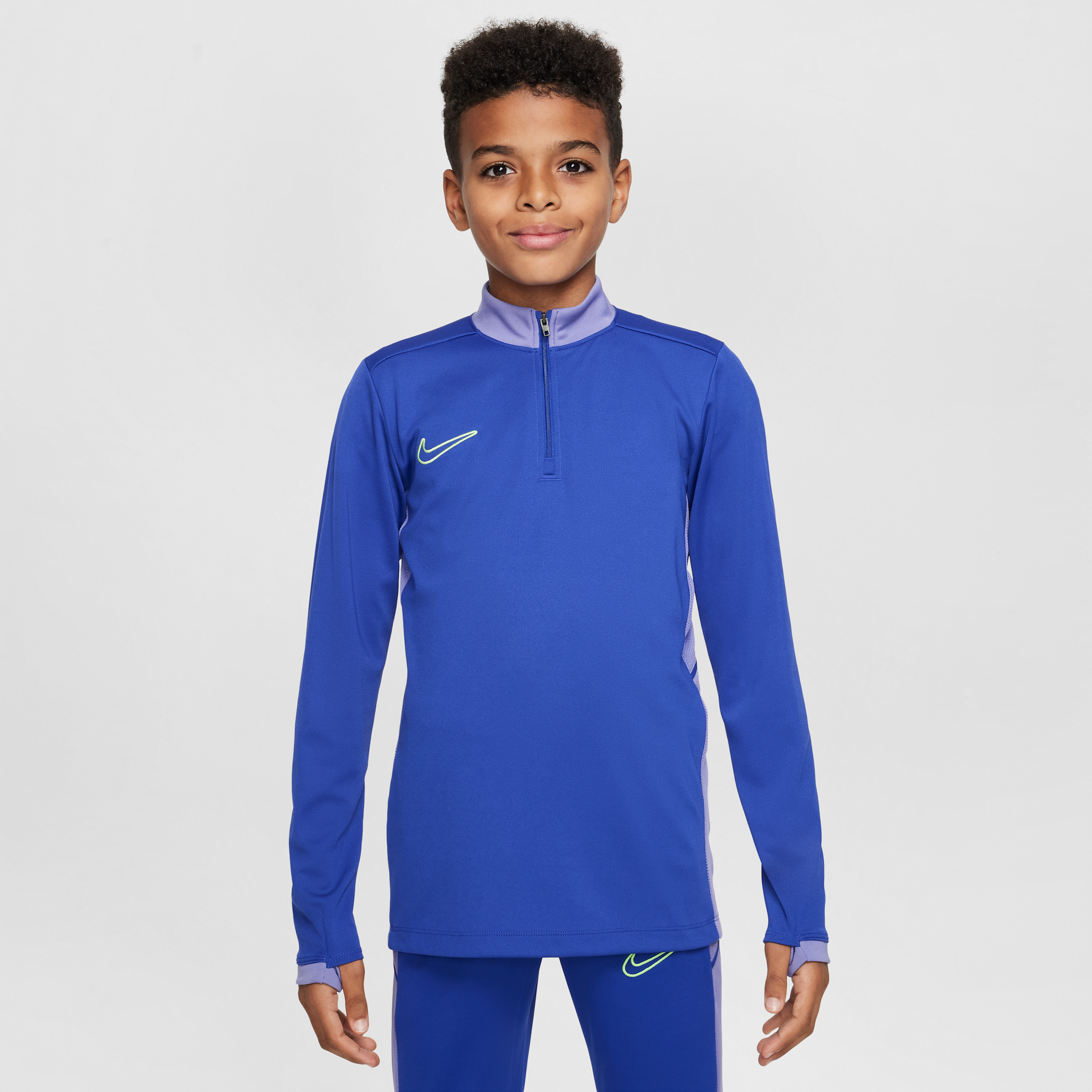 Haut d'entraînement de foot à manches longues et 1/4 de zip Dri-FIT Nike Academy pour ado - Pourpre