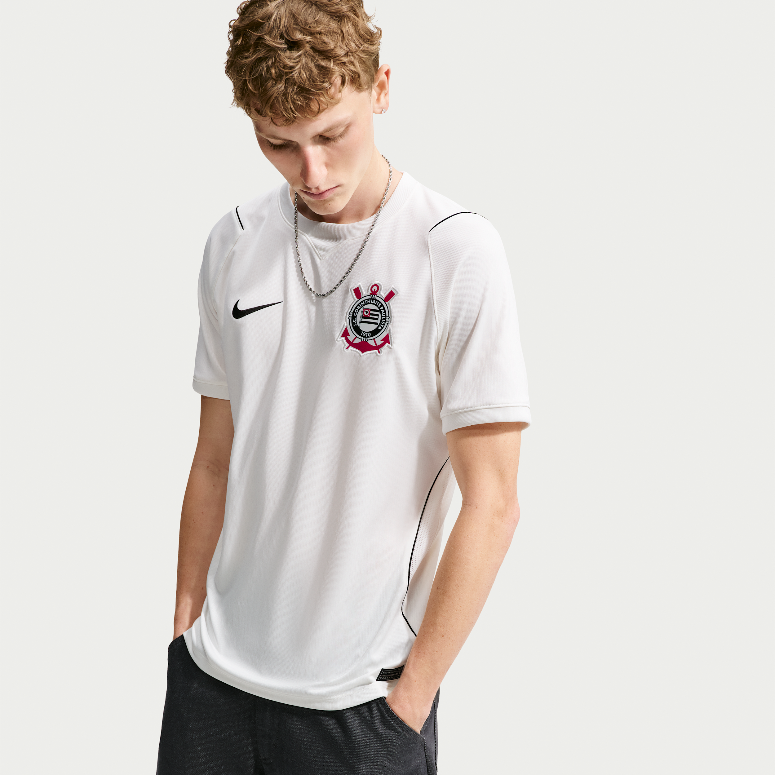 S.C. Corinthians 2026/27 Stadium Home Nike Dri-FIT Replica-fodboldtrøje til mænd - hvid