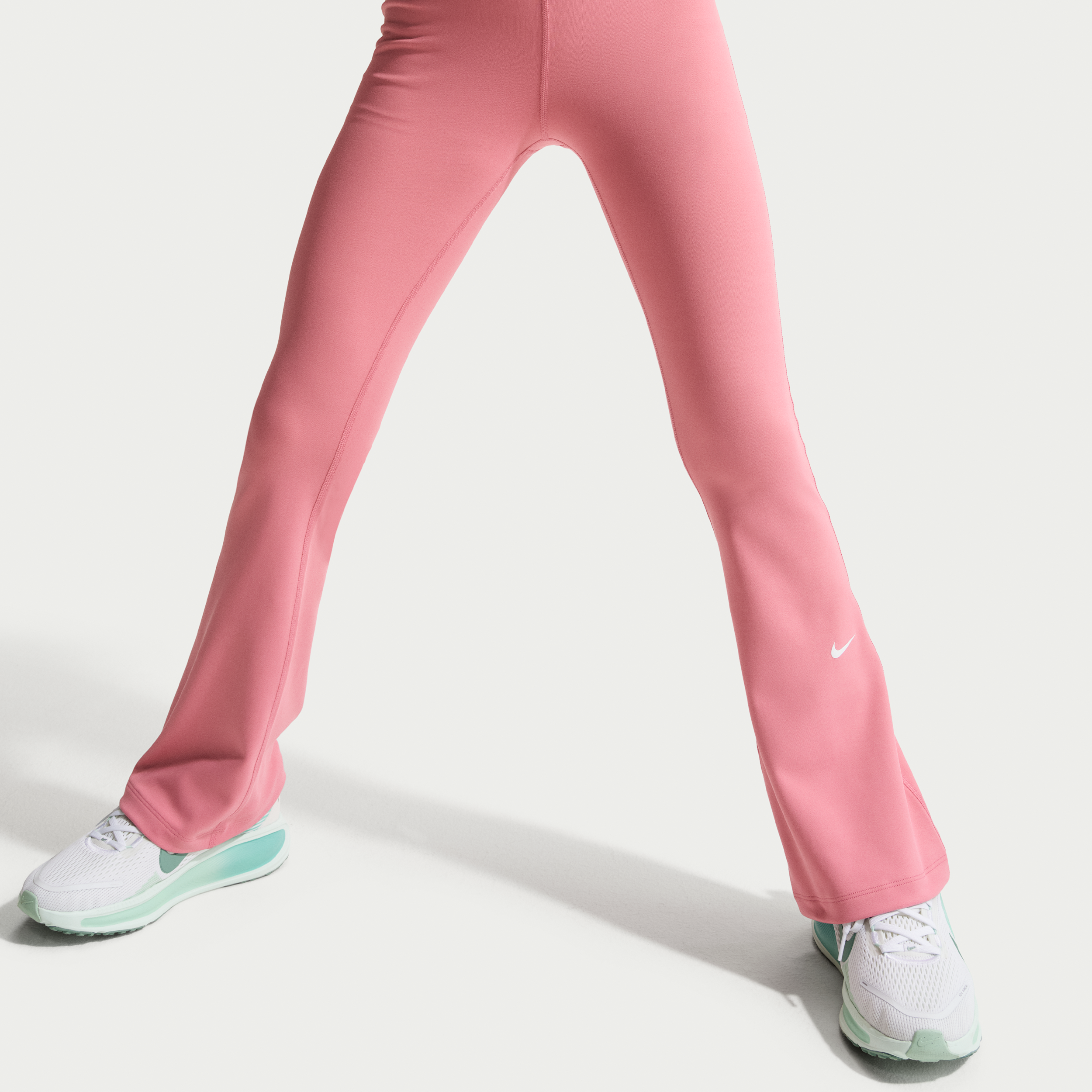 Thumbnail - Nike One Dri-FIT Leggings mit ausgestelltem Bein (Mädchen) - Pink
