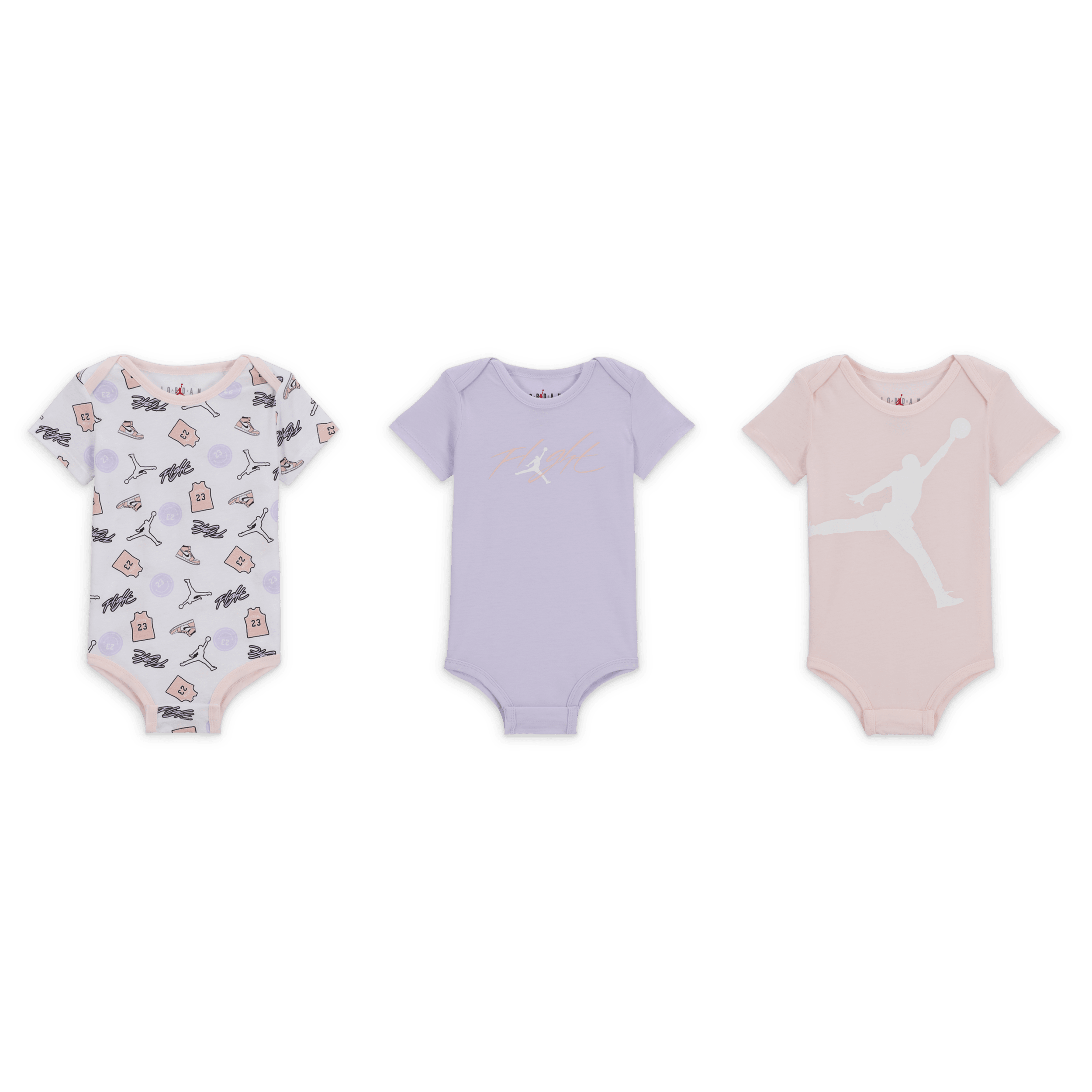 Jordan Flight Patch rompertjes met print voor baby's (12-24 maanden) Roze