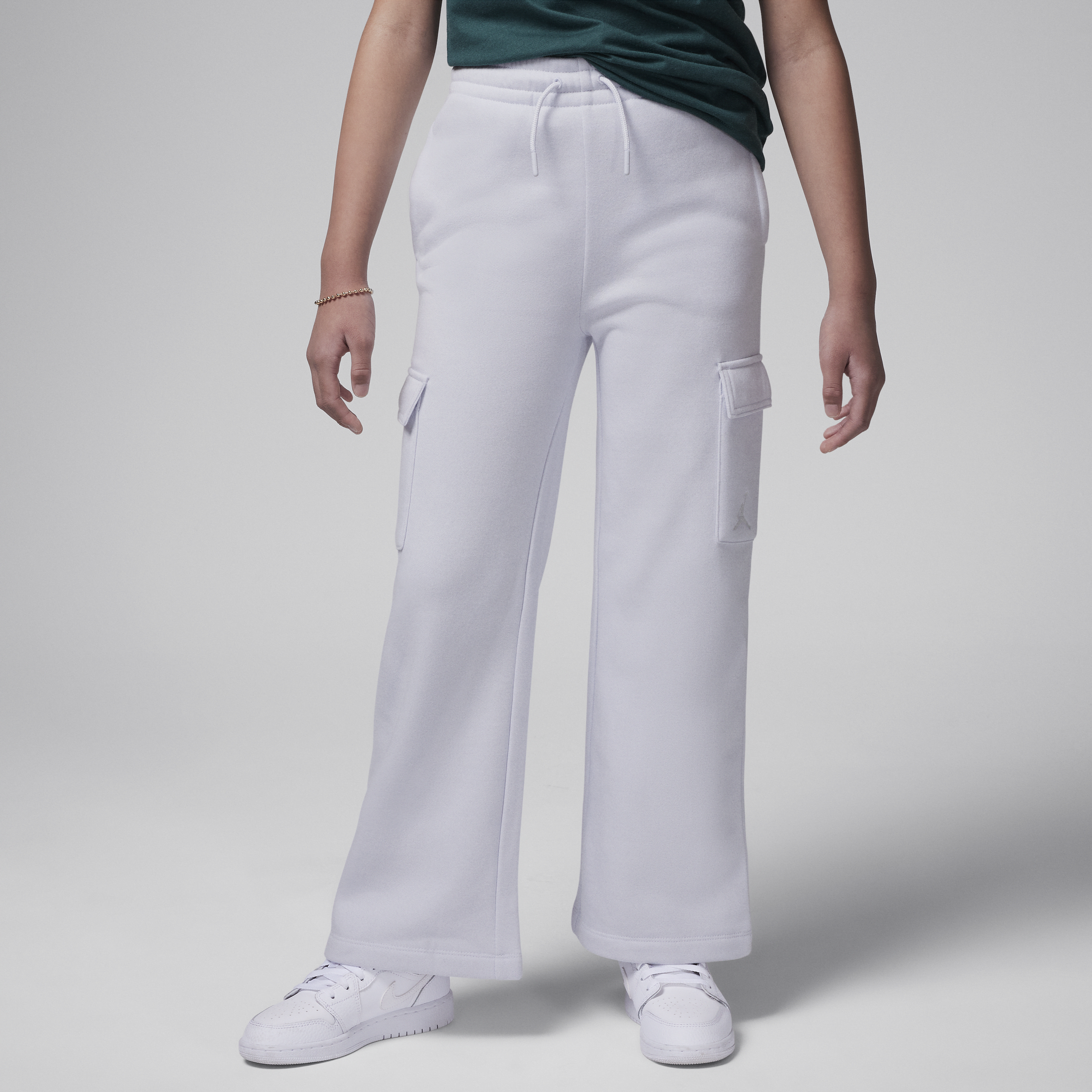 Pantalon cargo en tissu Fleece Jordan Y2K pour ado - Gris