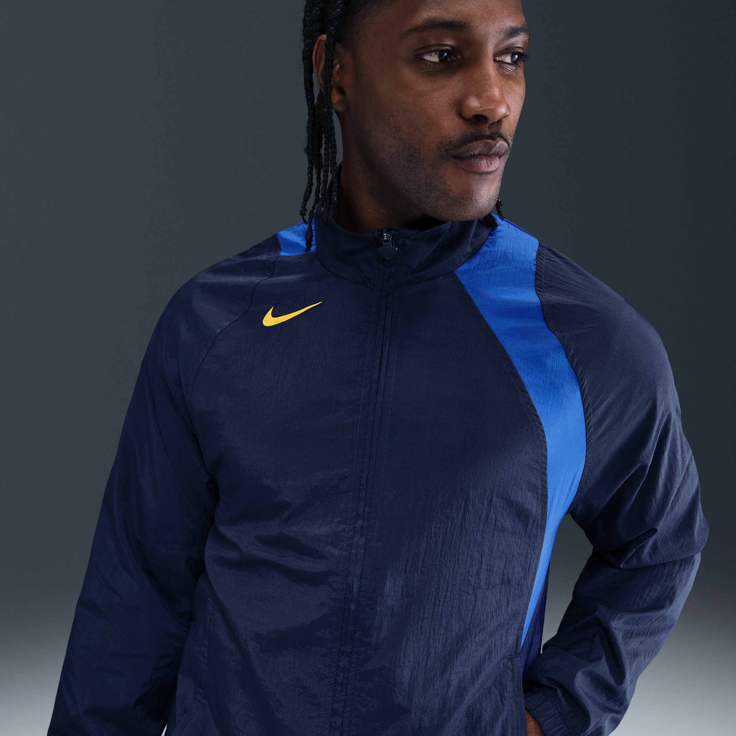 Thumbnail - Nike Total 90 Fußball-Trainingsjacke mit Repel-Technologie (Herren) - Blau