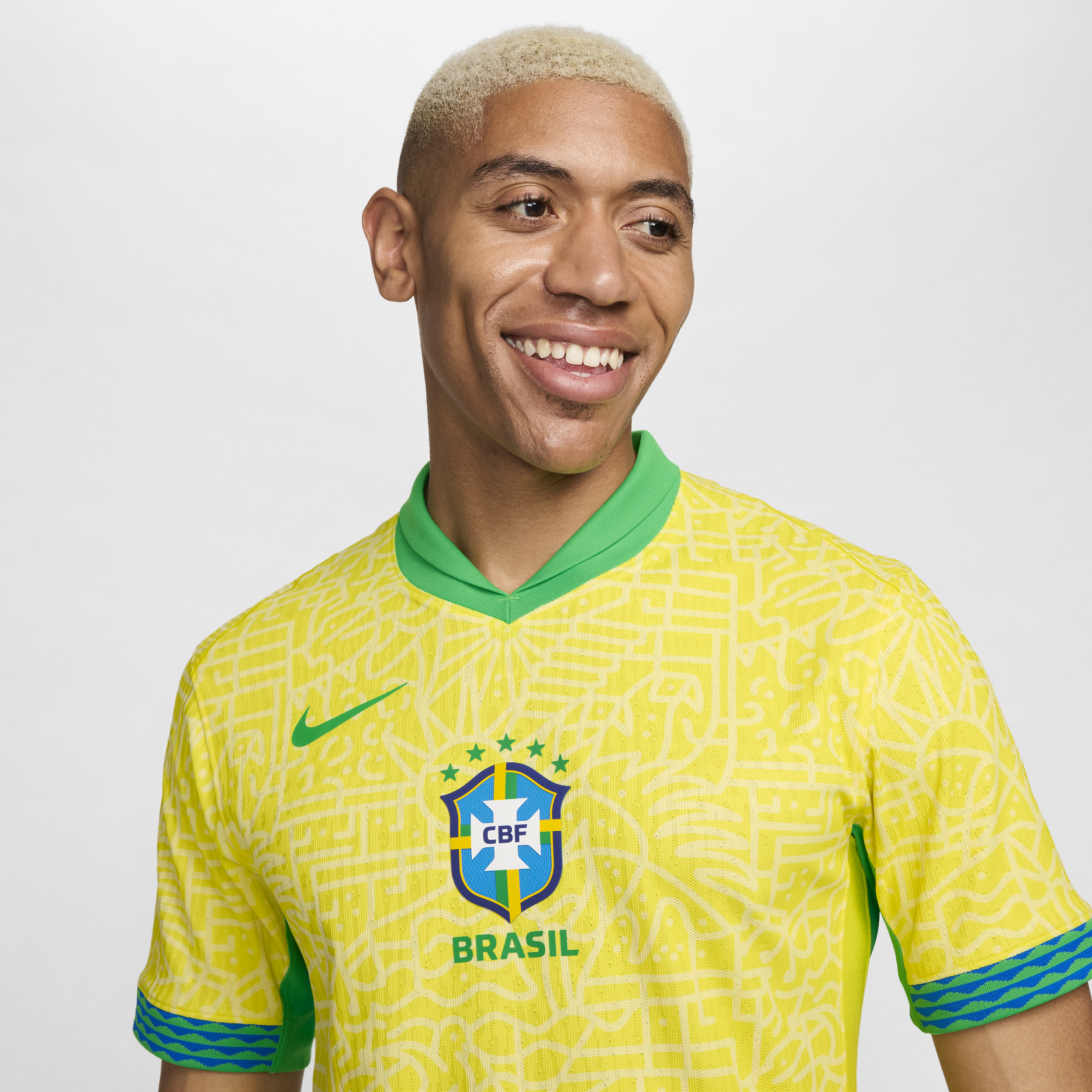 Nike Brazilië 2024 Match Thuis Dri-FIT ADV authentiek voetbalshirt voor heren Geel