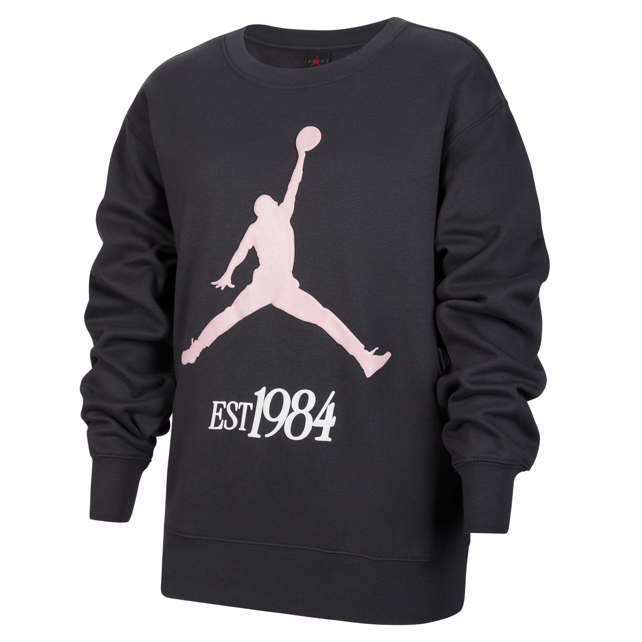 Jordan Jumpman Club fleeceshirt met ronde hals en plooien voor kids - Zwart