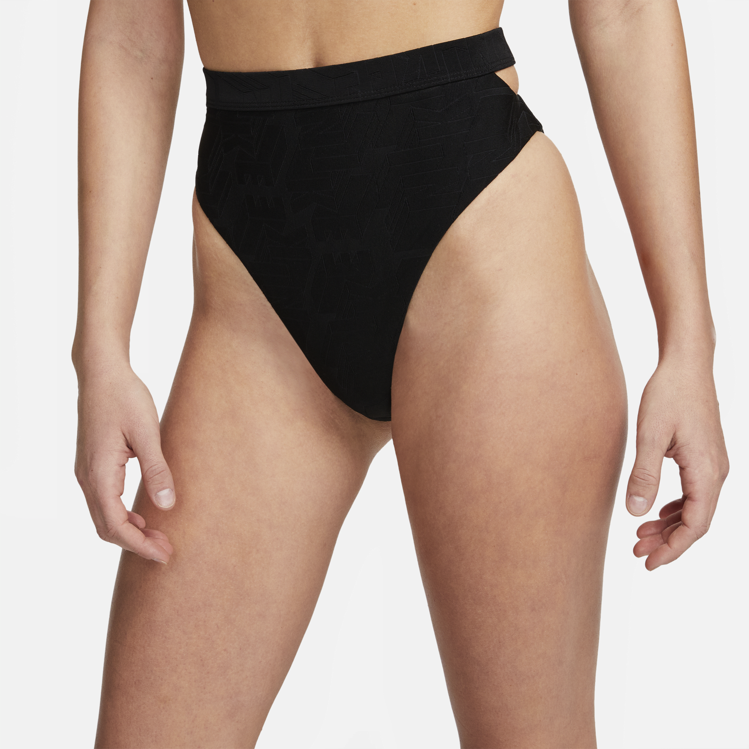 Bas de bikini échancré à taille haute Nike Swim pour femme - Noir