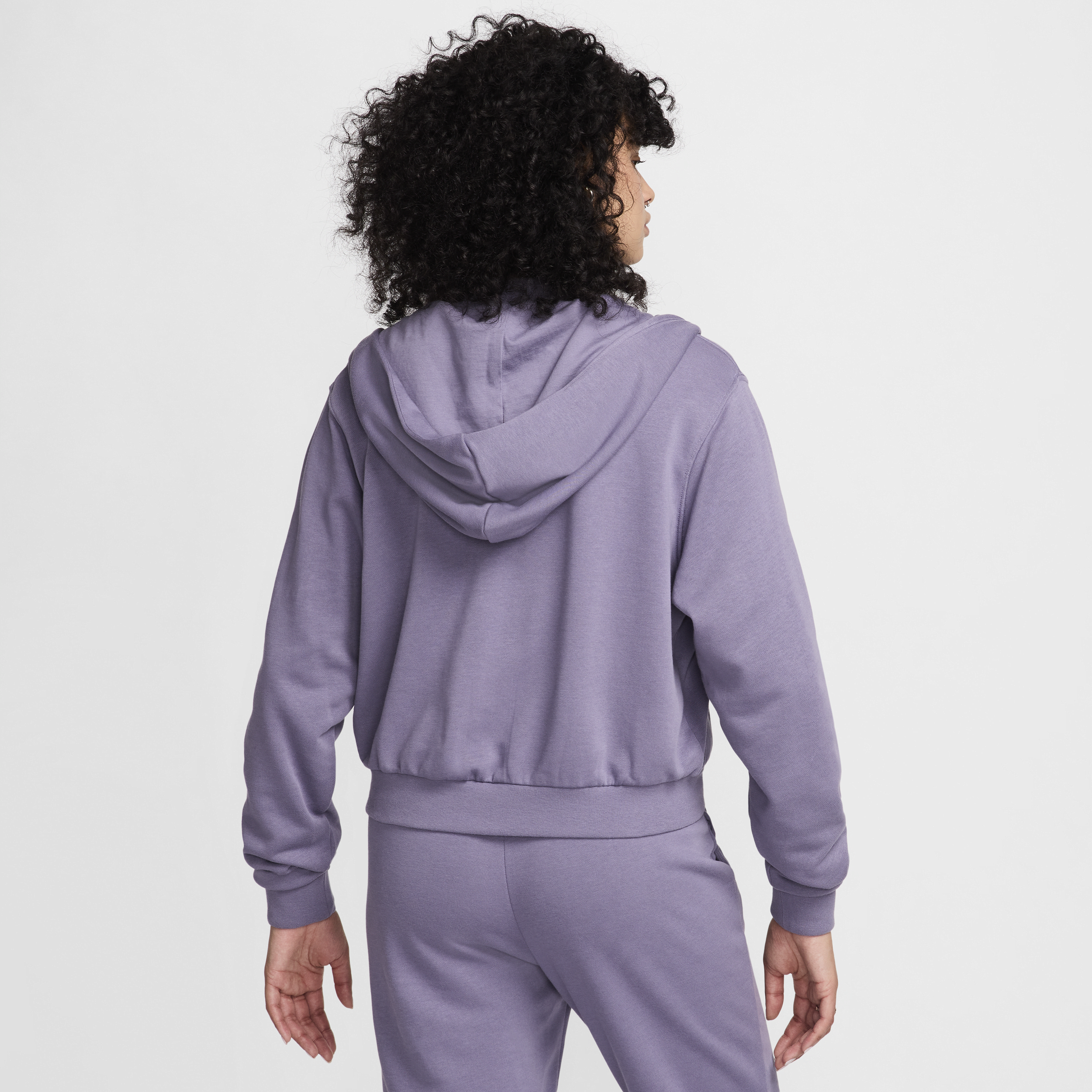 Nike Sportswear Chill Terry ruimvallende hoodie van sweatstof met rits voor dames Paars