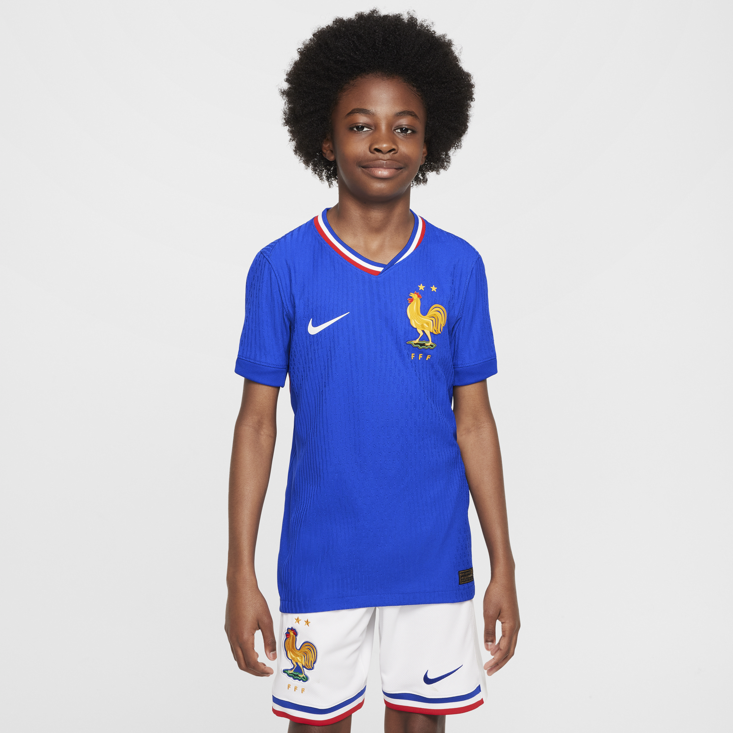 FFF (herenelftal) 2024 25 Match Thuis Nike Dri-FIT ADV authentiek voetbalshirt voor kids Blauw