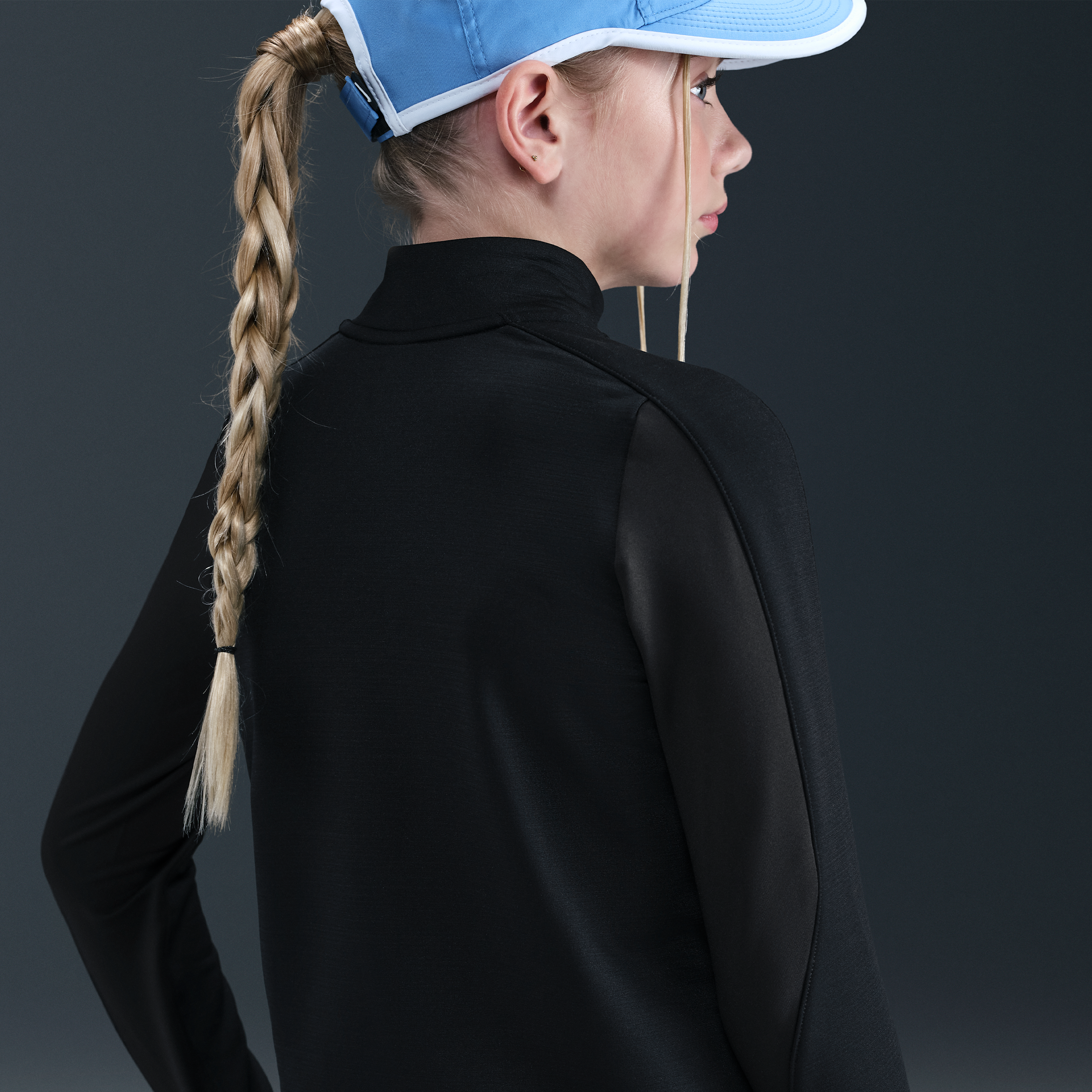 Thumbnail - Nike Pro Therma-FIT-Longsleeve mit Halbreißverschluss (ältere Kinder, Mädchen) - Schwarz