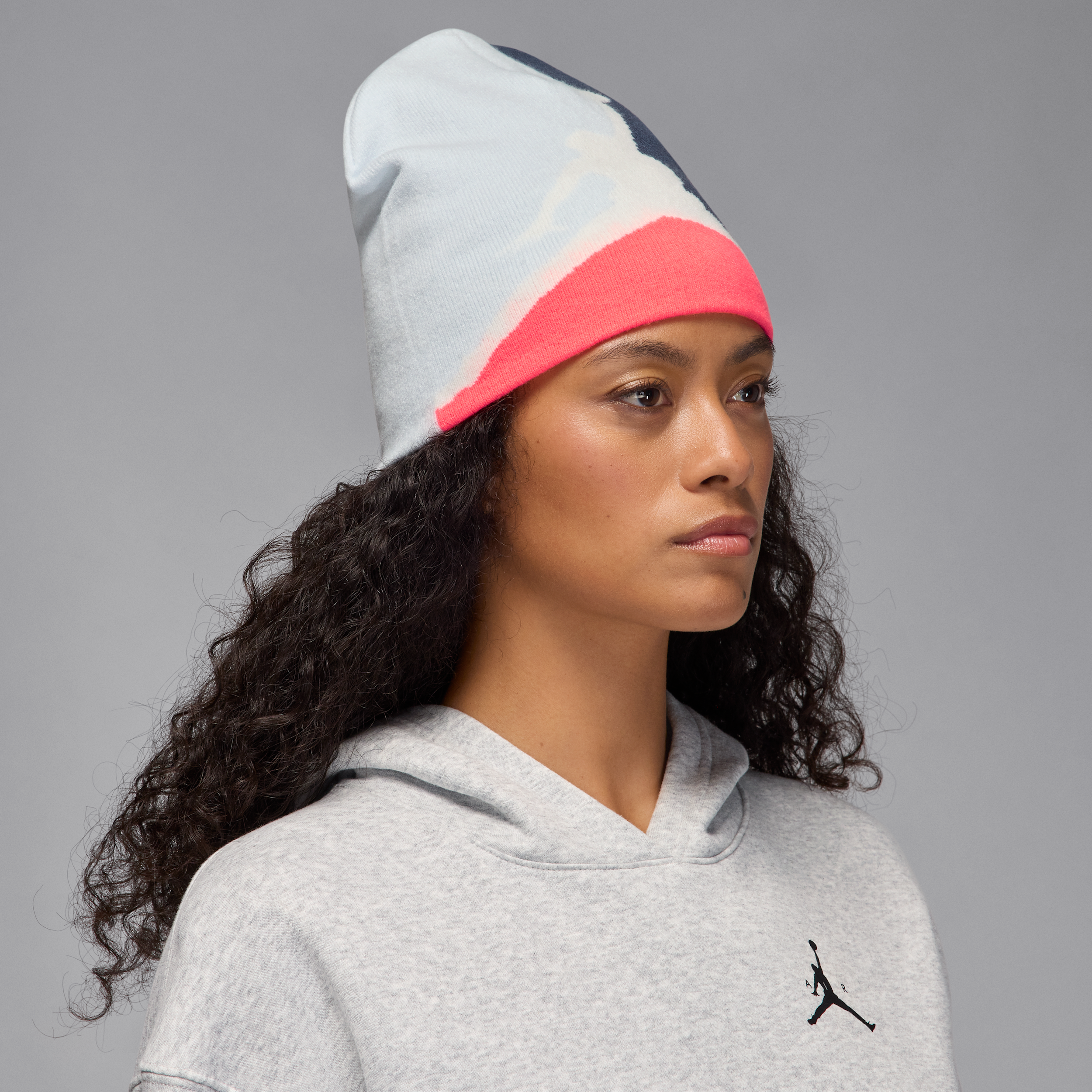 Thumbnail - Jordan Brooklyn Peak Beanie - Grau