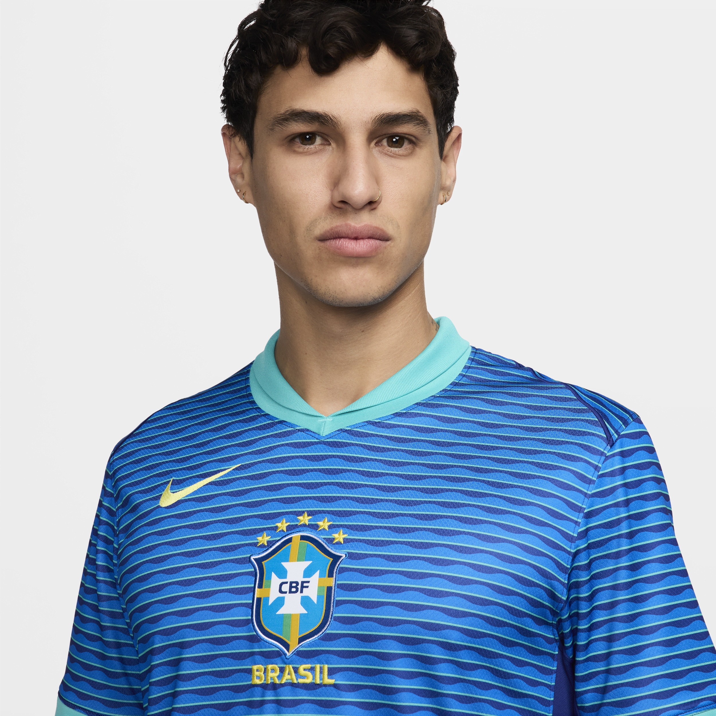 Nike Brazilië 2024 Stadium Uit Dri-FIT replica voetbalshirt voor heren Blauw